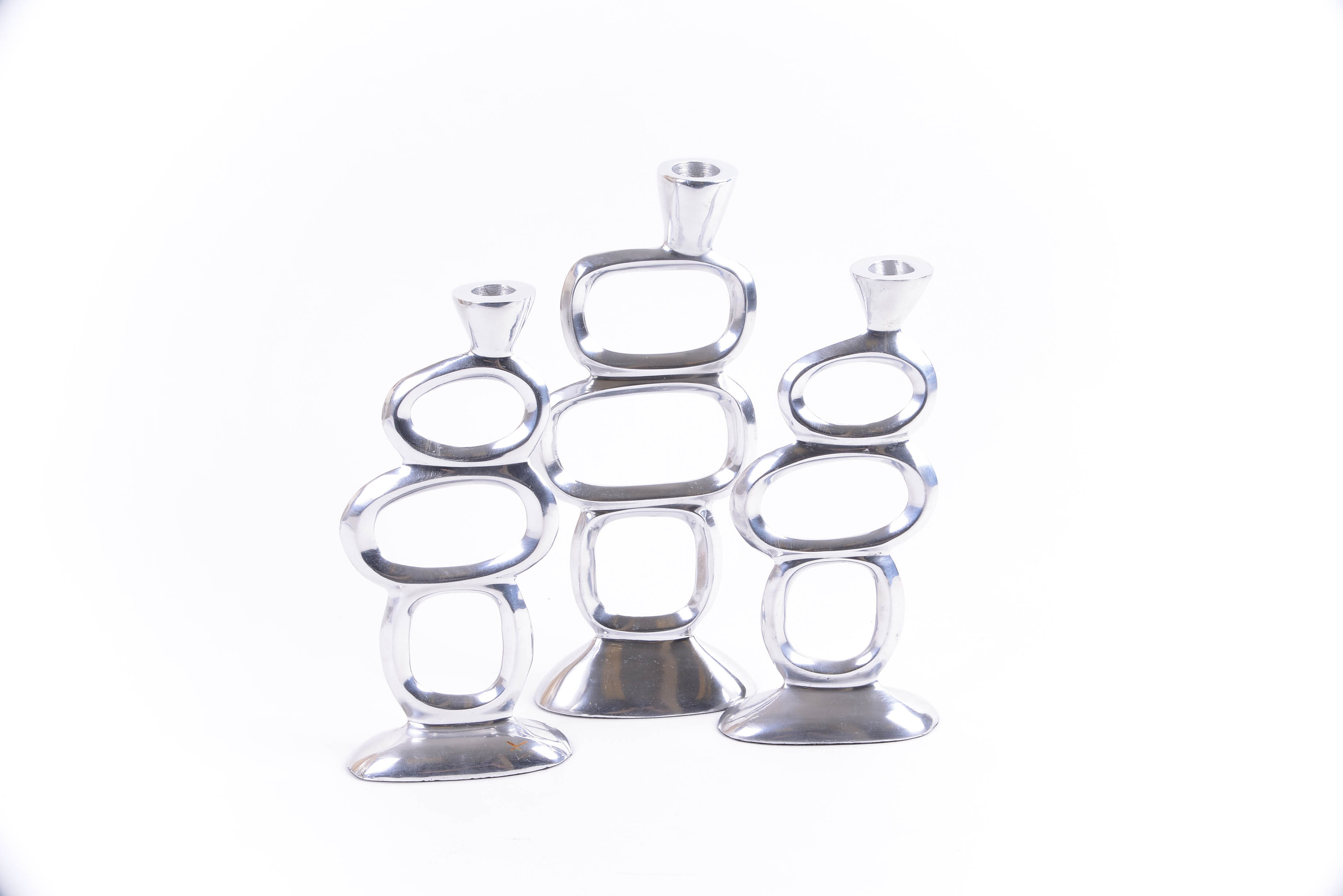 Modernist Tree Branch Form Silver Tone Candleholder with Modern Candleholders