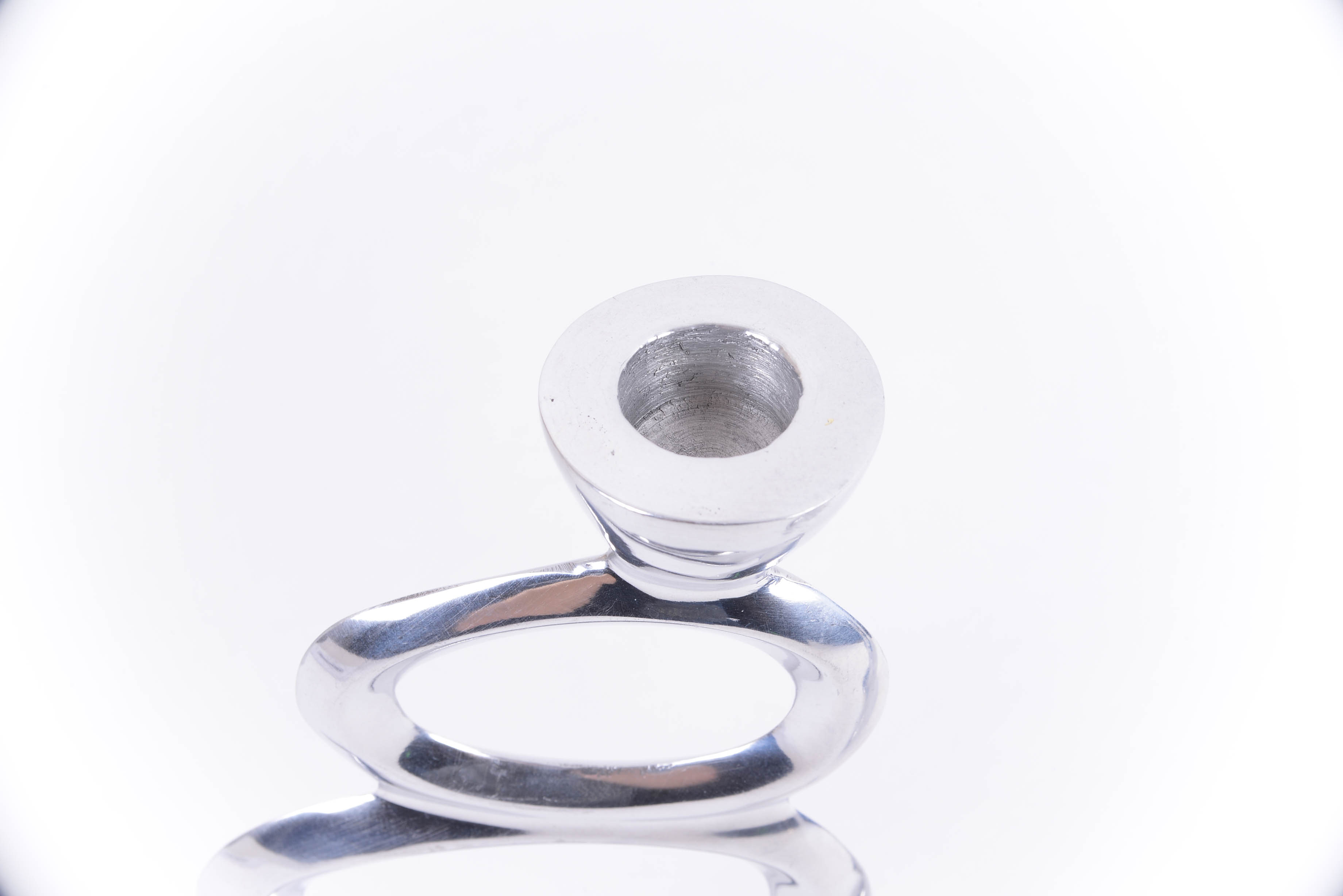 Modernist Tree Branch Form Silver Tone Candleholder with Modern Candleholders