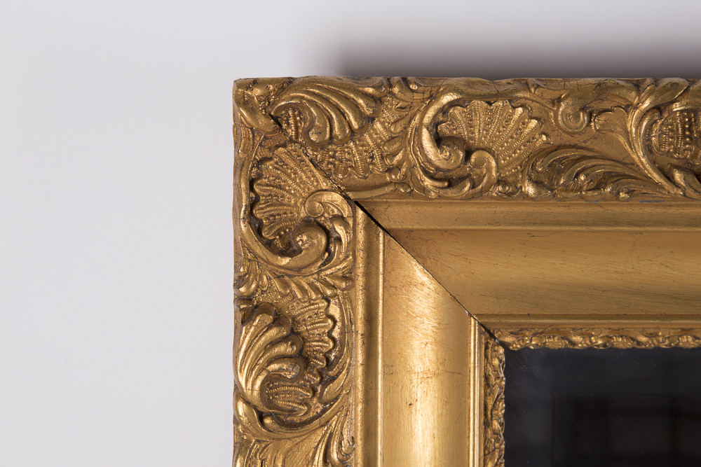 Mirror with Ornate Gold Tone Frame