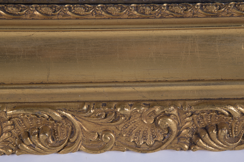 Mirror with Ornate Gold Tone Frame