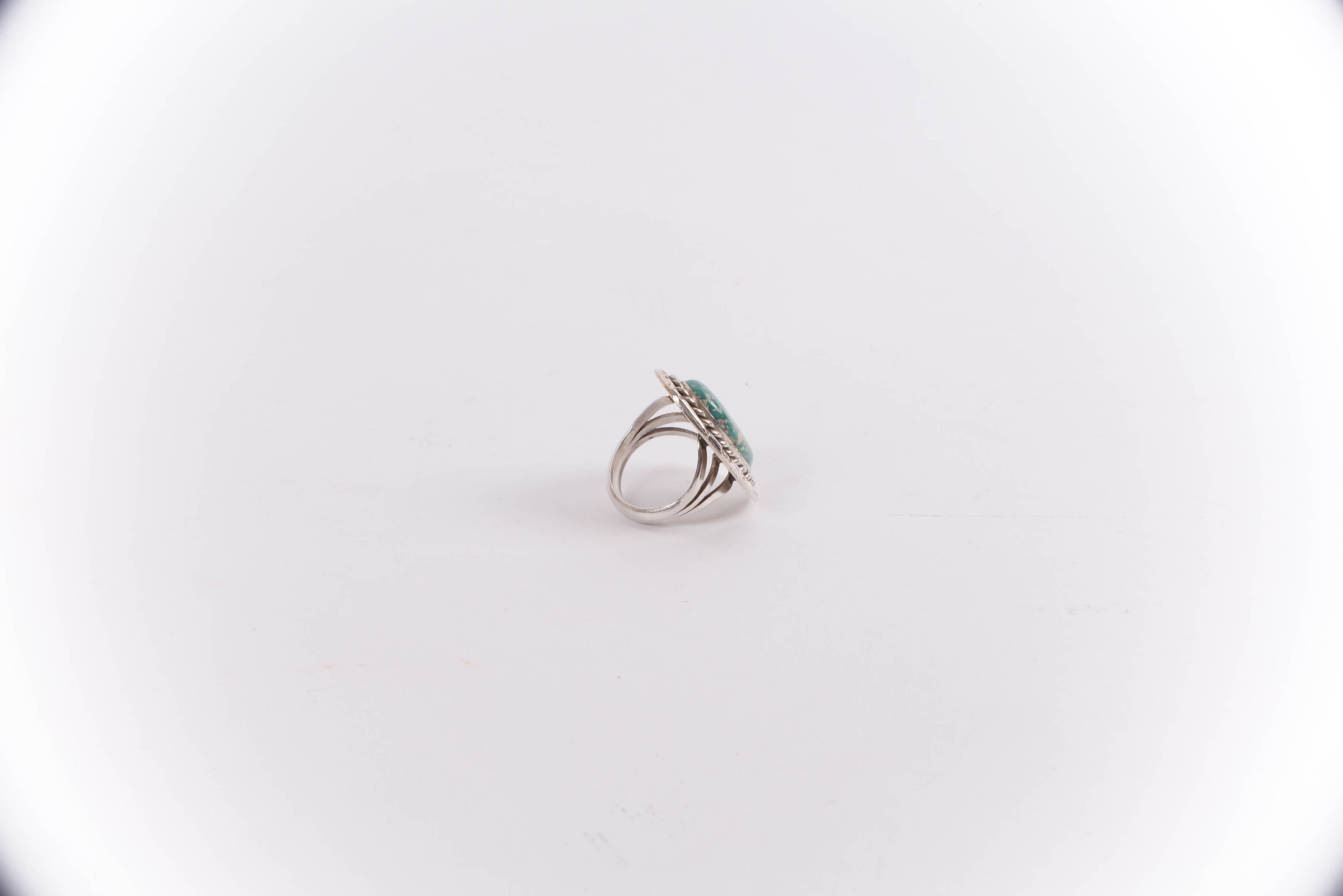 Grouping of Native American Style Silver Rings with Turquoise