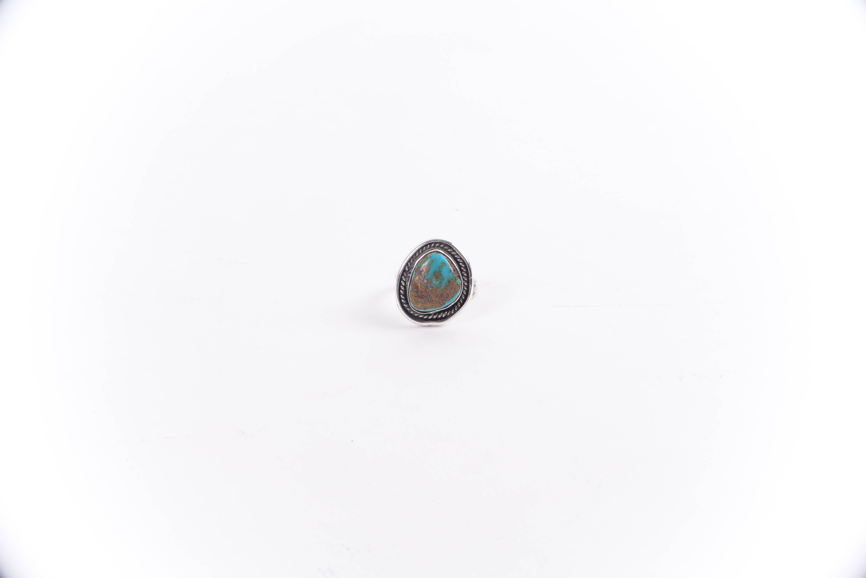 Grouping of Native American Style Silver Rings with Turquoise