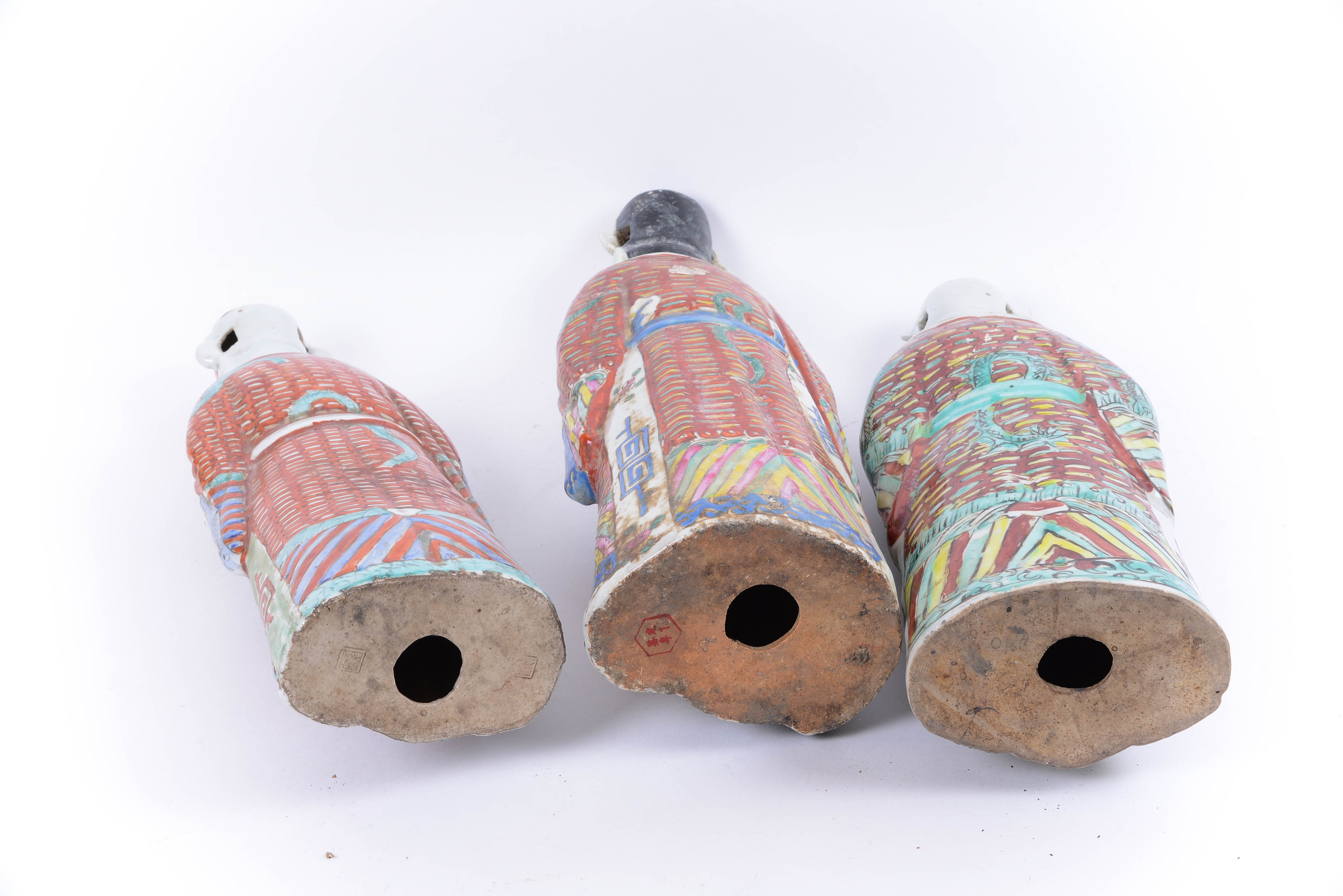 Antique Set of Chinese Porcelain God of Prosperity Figurines