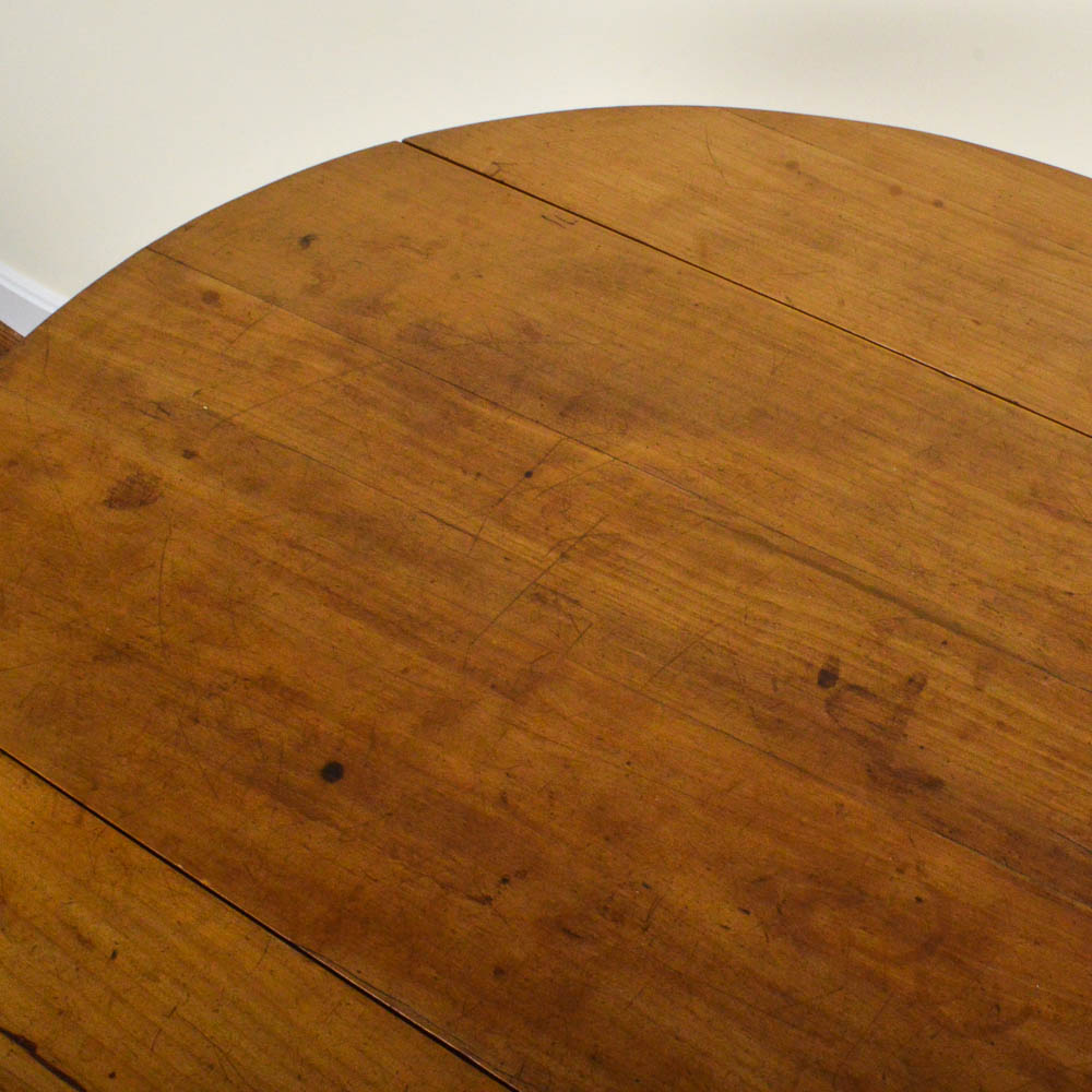 Antique French Drop Leaf Pedestal Side Table