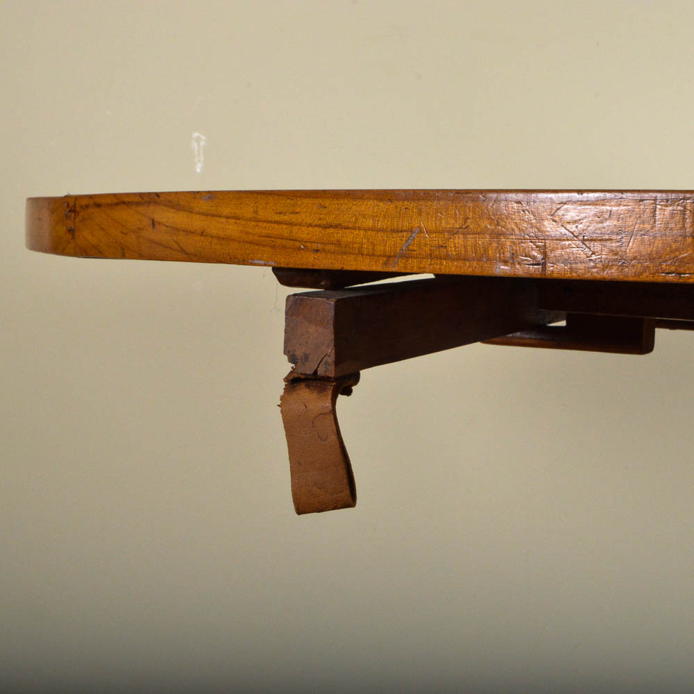 Antique French Drop Leaf Pedestal Side Table