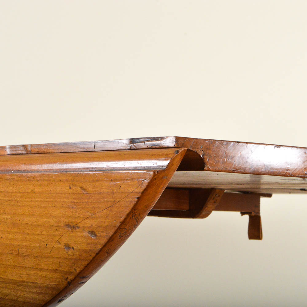 Antique French Drop Leaf Pedestal Side Table