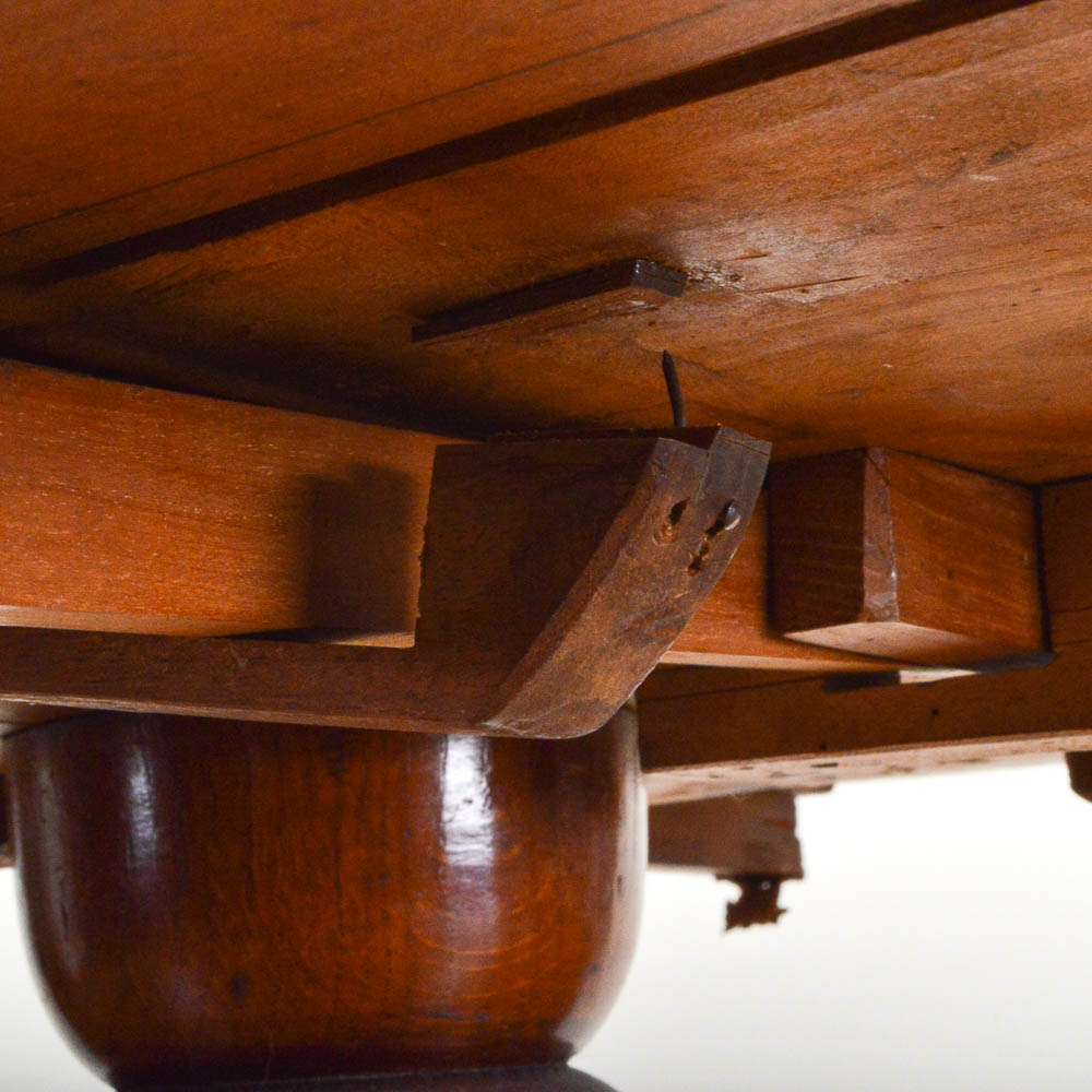 Antique French Drop Leaf Pedestal Side Table