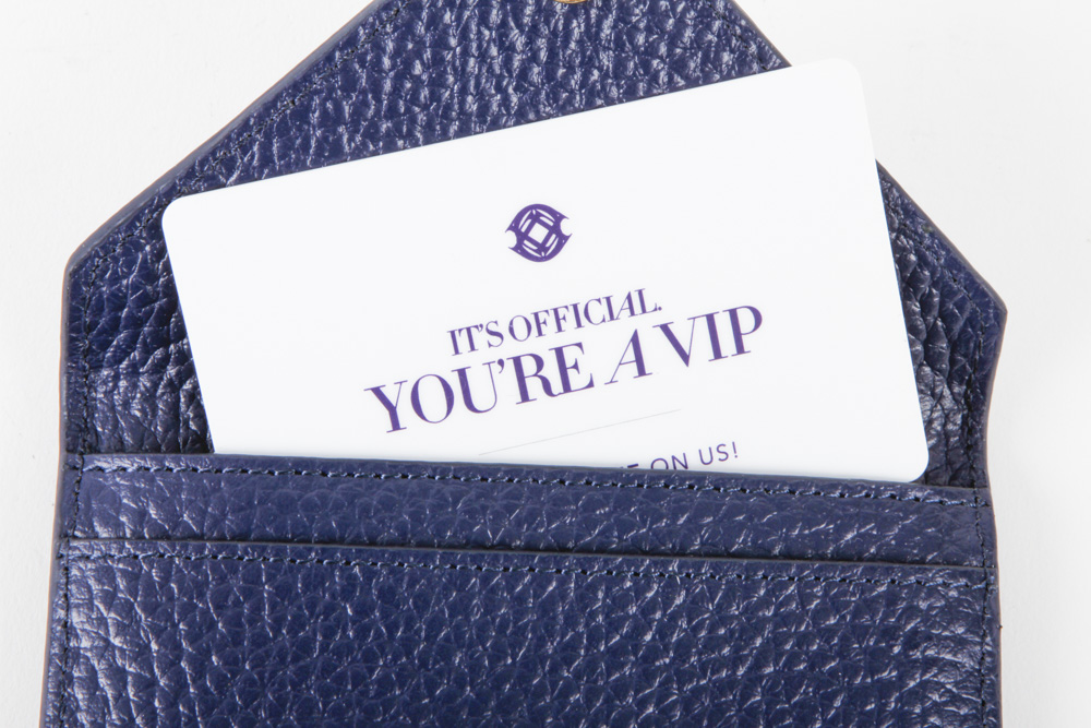 Dagne Dover Royal Blue Leather Card Case