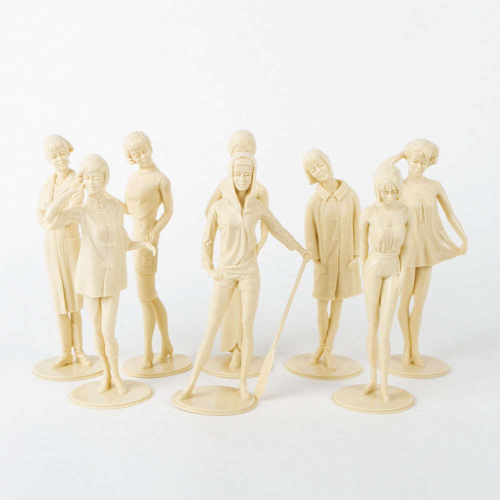 Collection of Vintage Louis Marx & Co. Female Figurines