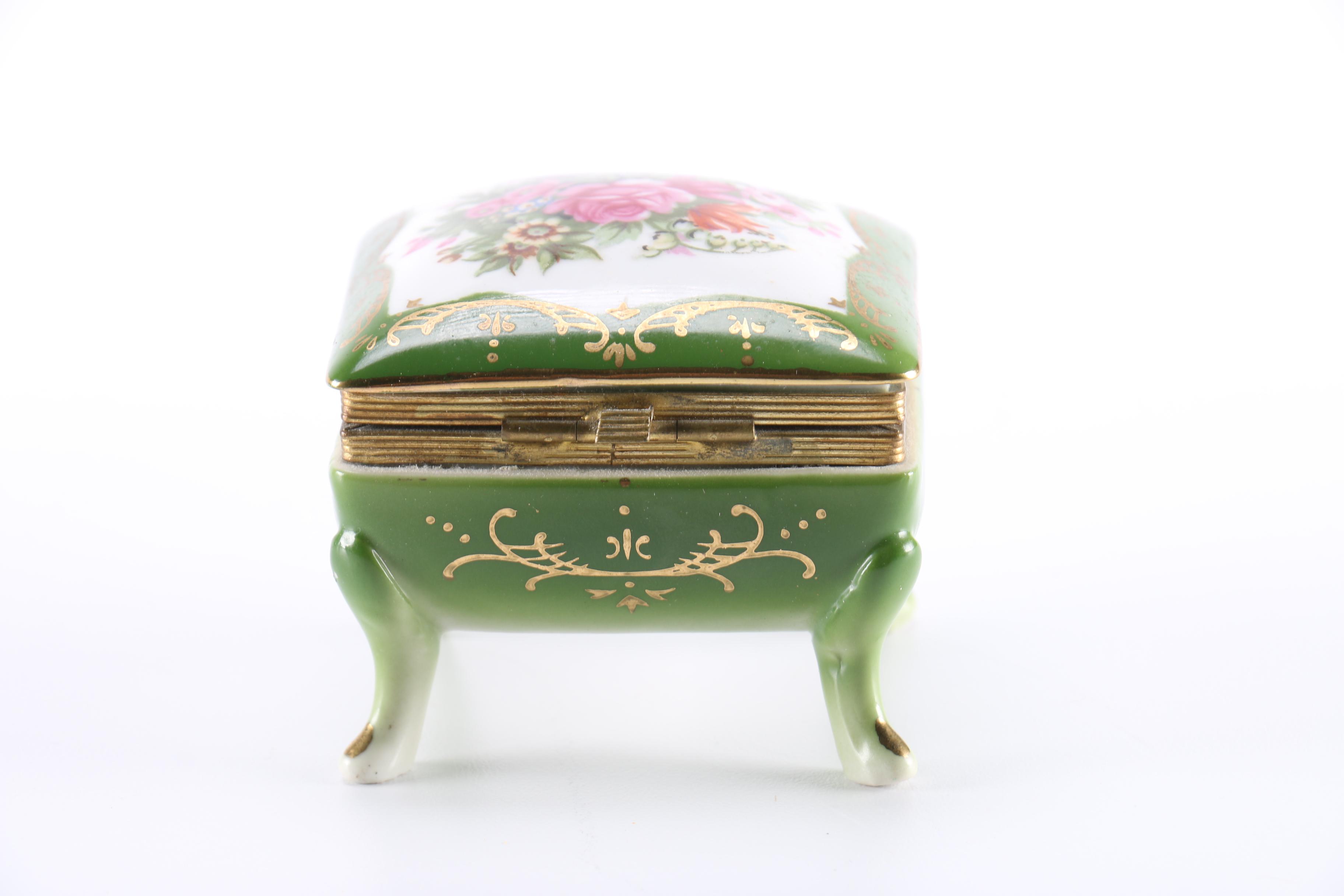 Brighton and Linden Travel Clocks with Porcelain Trinket Box