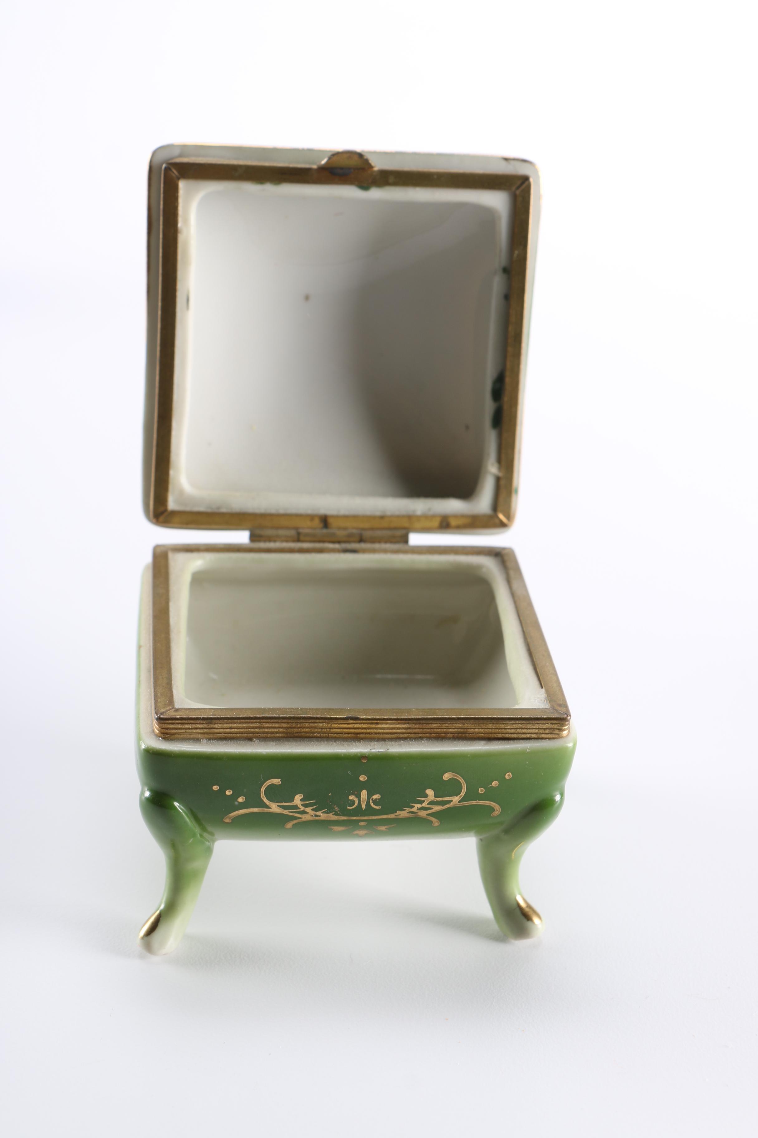 Brighton and Linden Travel Clocks with Porcelain Trinket Box