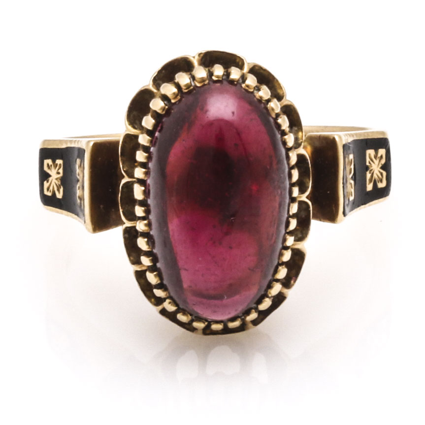 18K Yellow Gold Garnet Ring
