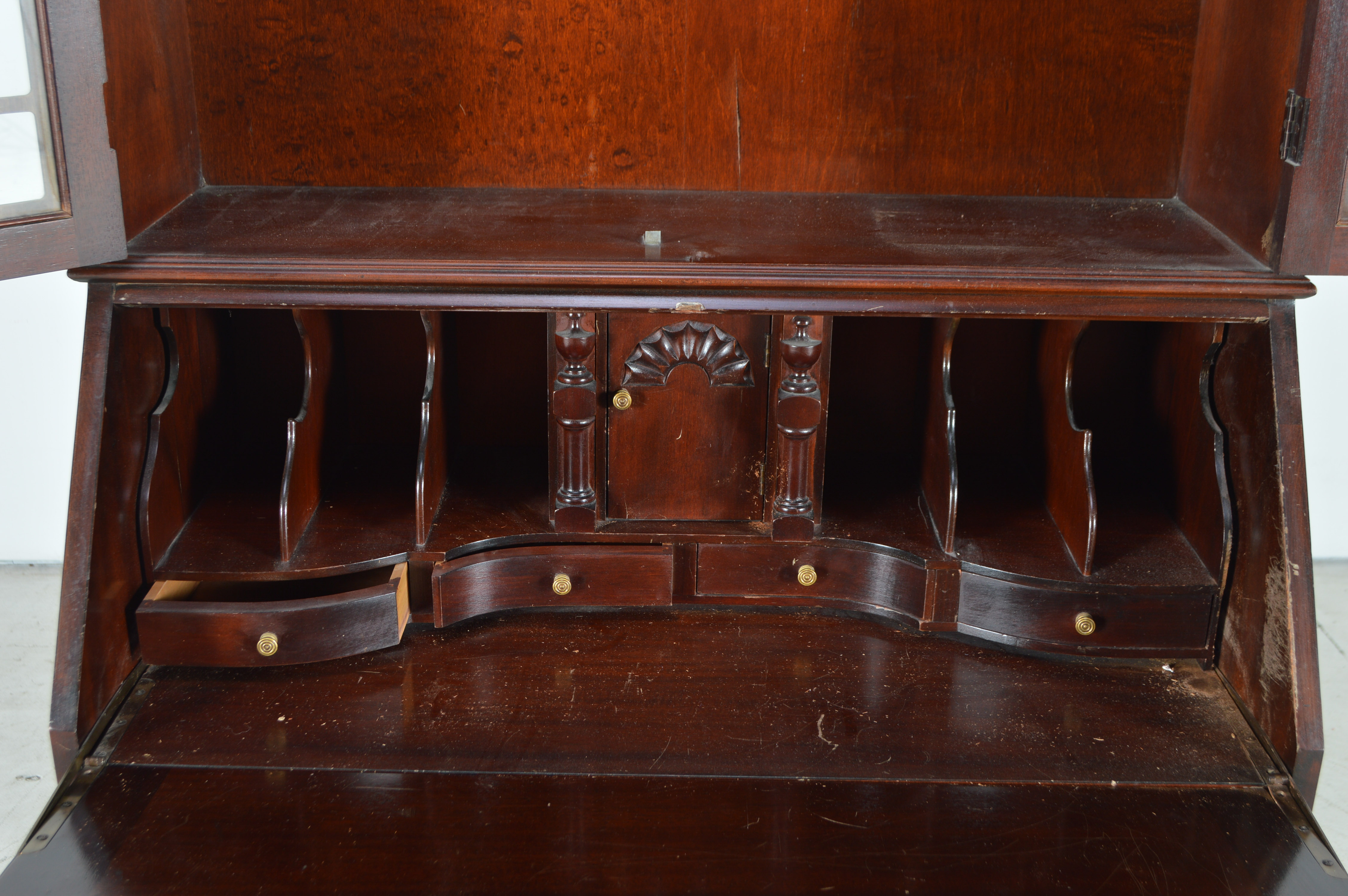 Vintage Chippendale Style Secretary Bookcase by Maddox