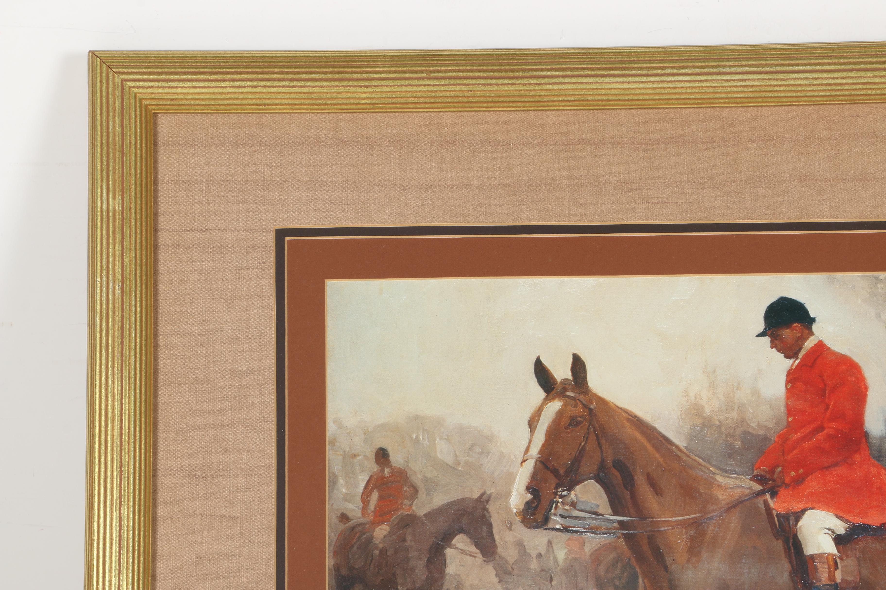 After Sir Alfred J. Munnings Offset Lithograph "Huntsman and Hounds at the Meet"