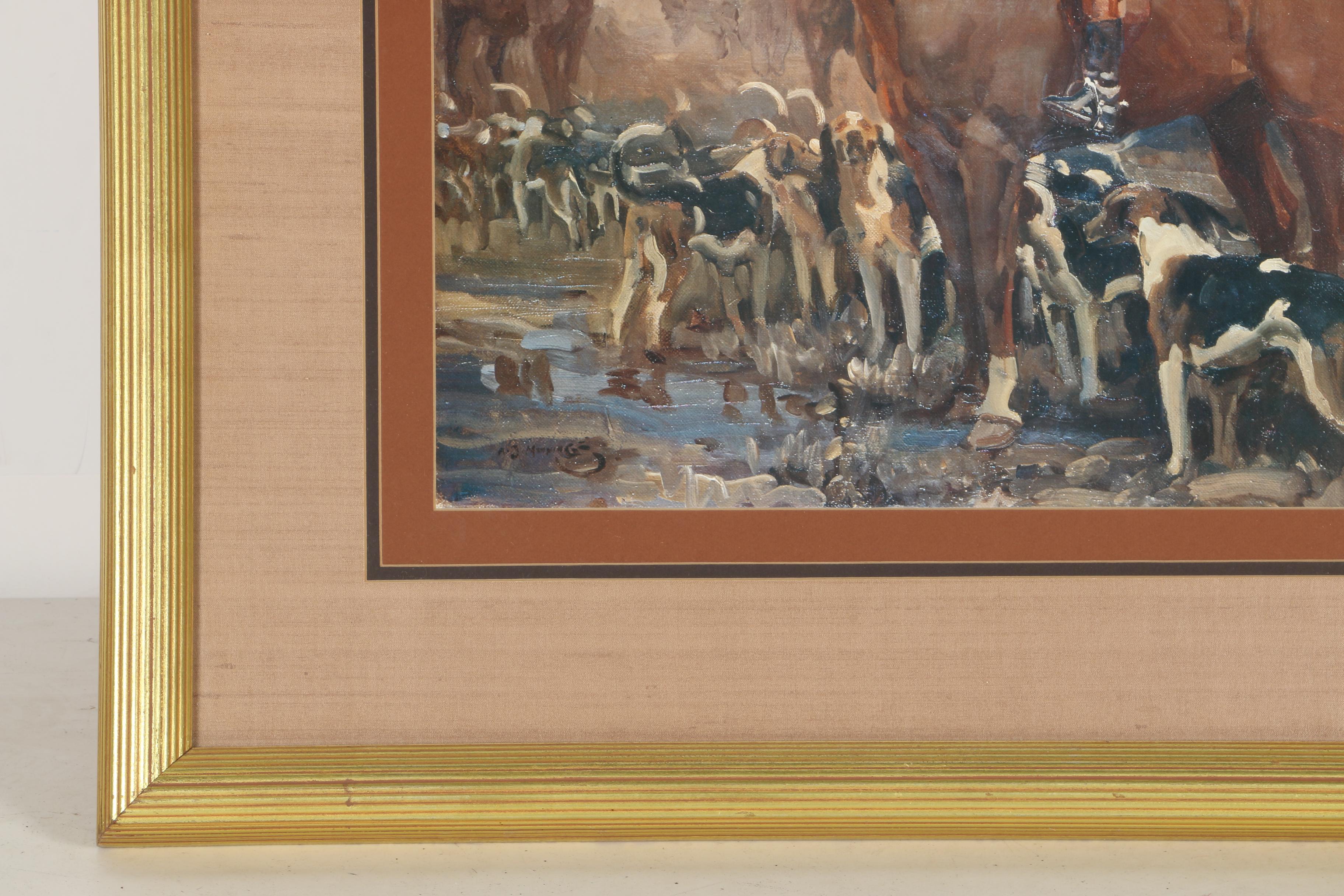 After Sir Alfred J. Munnings Offset Lithograph "Huntsman and Hounds at the Meet"