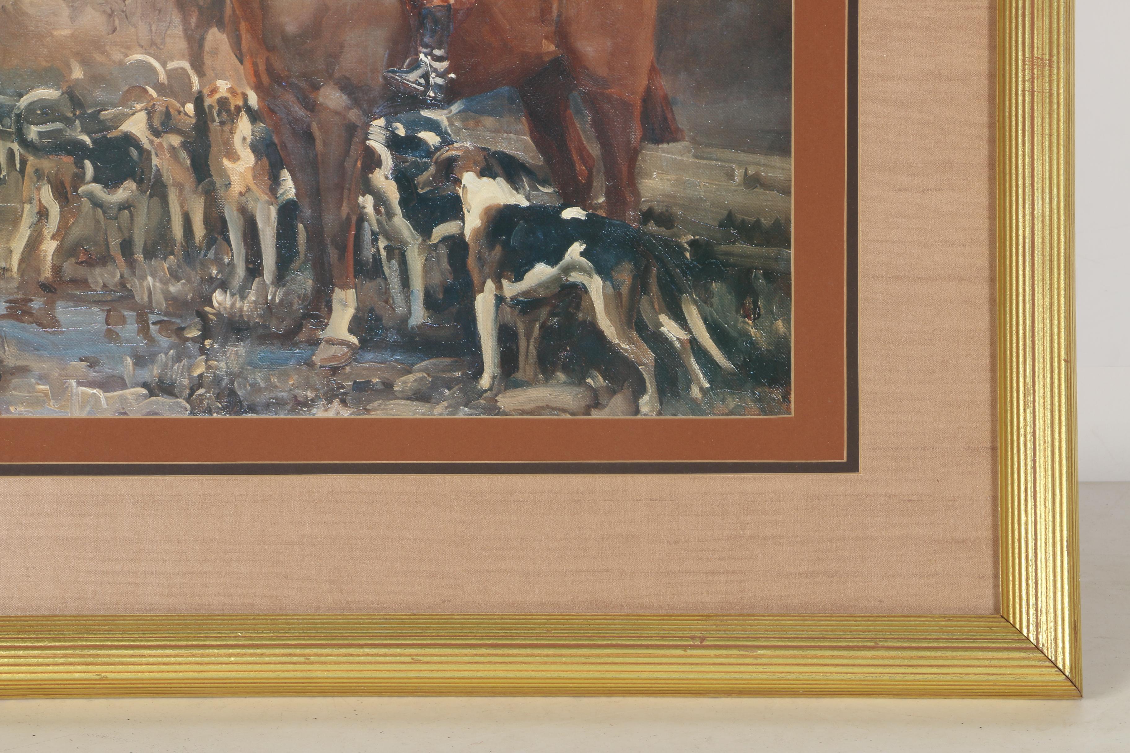 After Sir Alfred J. Munnings Offset Lithograph "Huntsman and Hounds at the Meet"