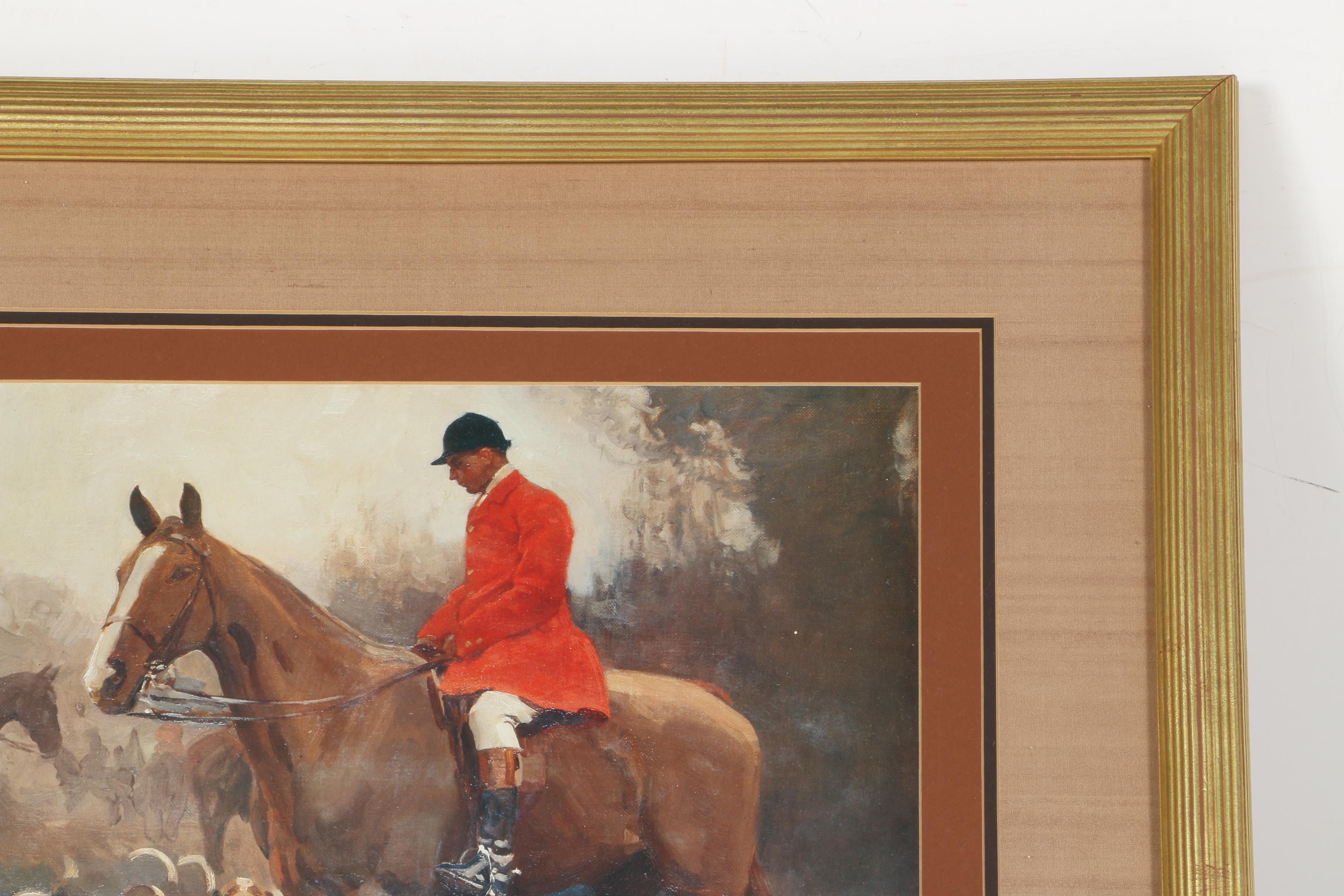 After Sir Alfred J. Munnings Offset Lithograph "Huntsman and Hounds at the Meet"