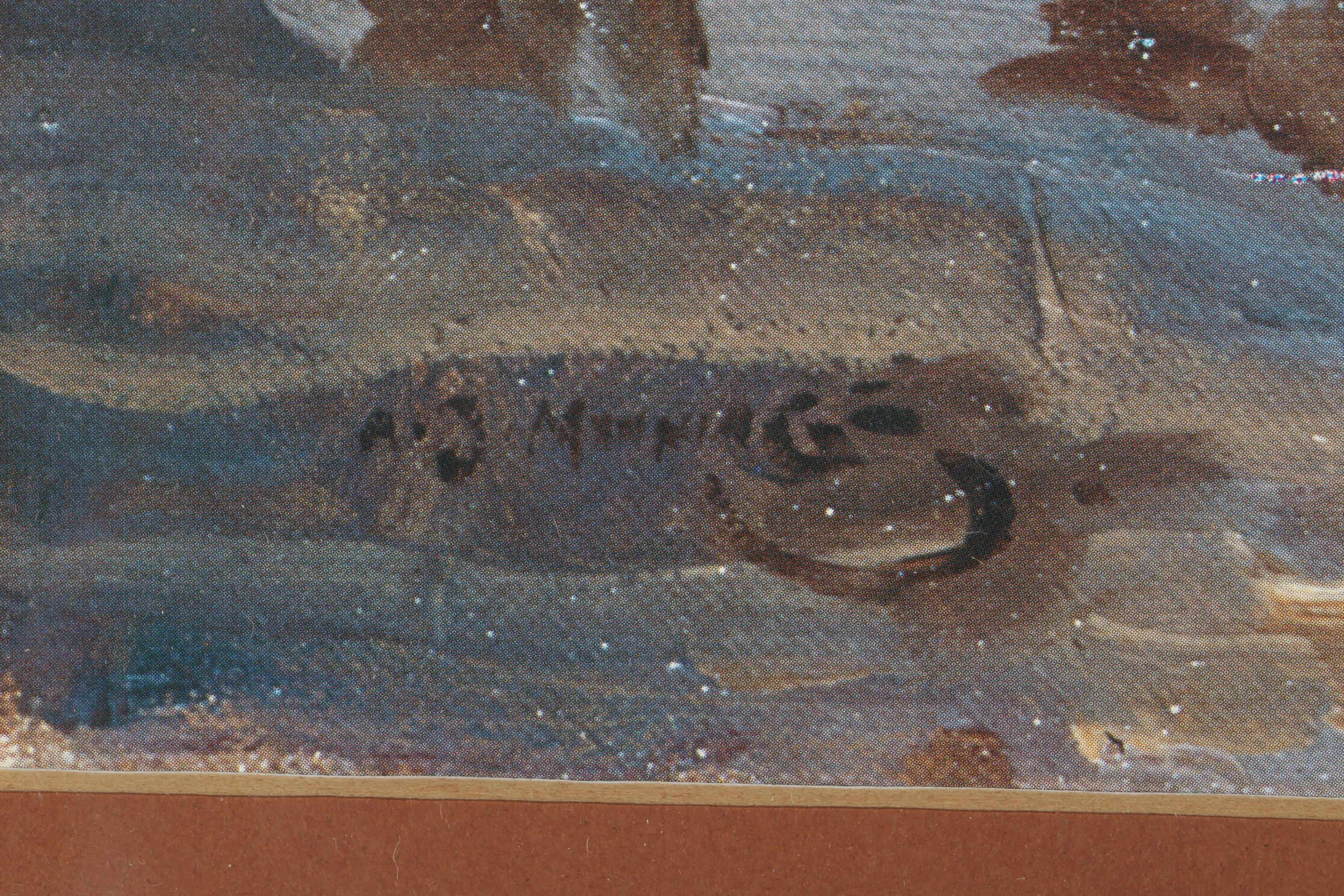 After Sir Alfred J. Munnings Offset Lithograph "Huntsman and Hounds at the Meet"