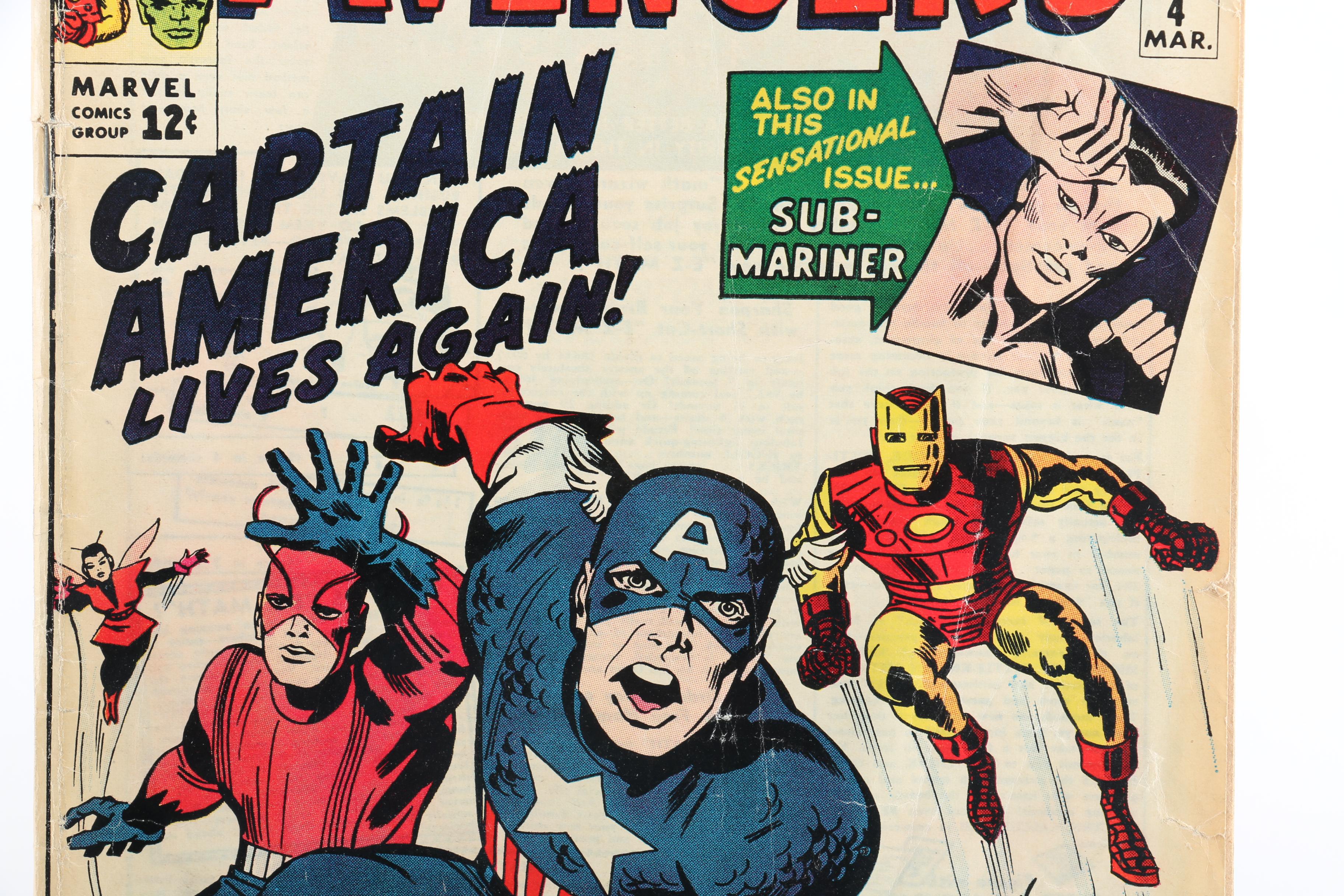 1964 "The Avengers" Issue #4 With Formal Reintroduction of Captain America