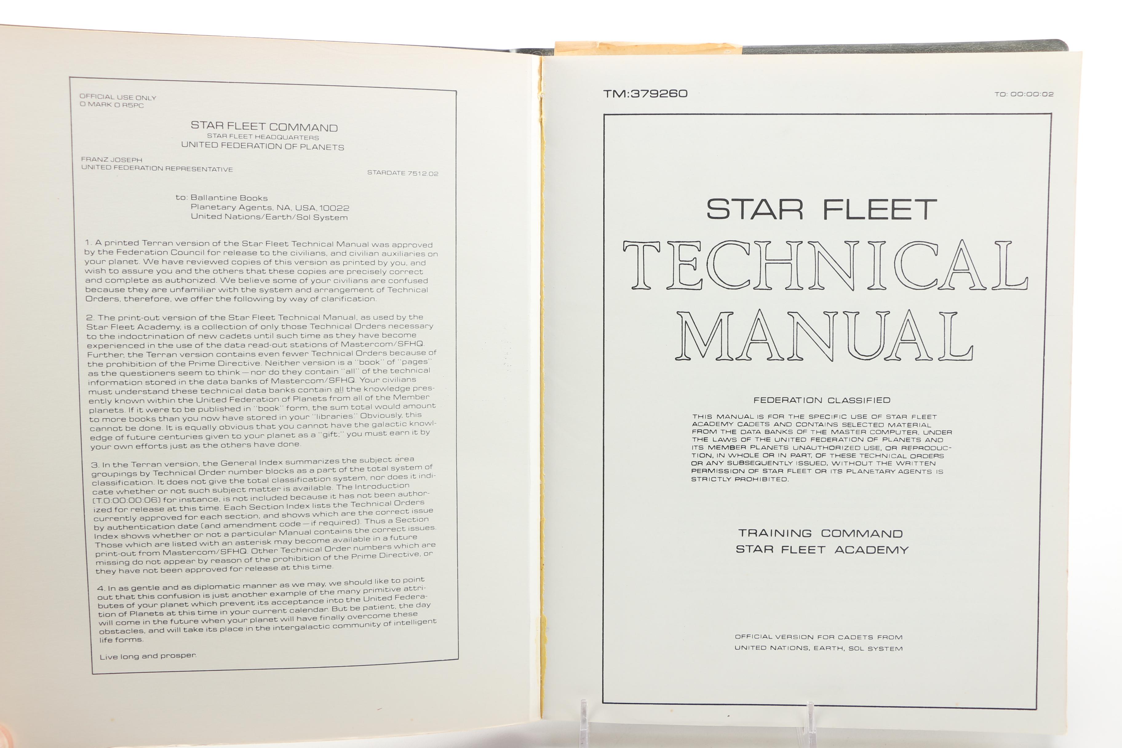 1975 Star Trek "Star Fleet Technical Manual"