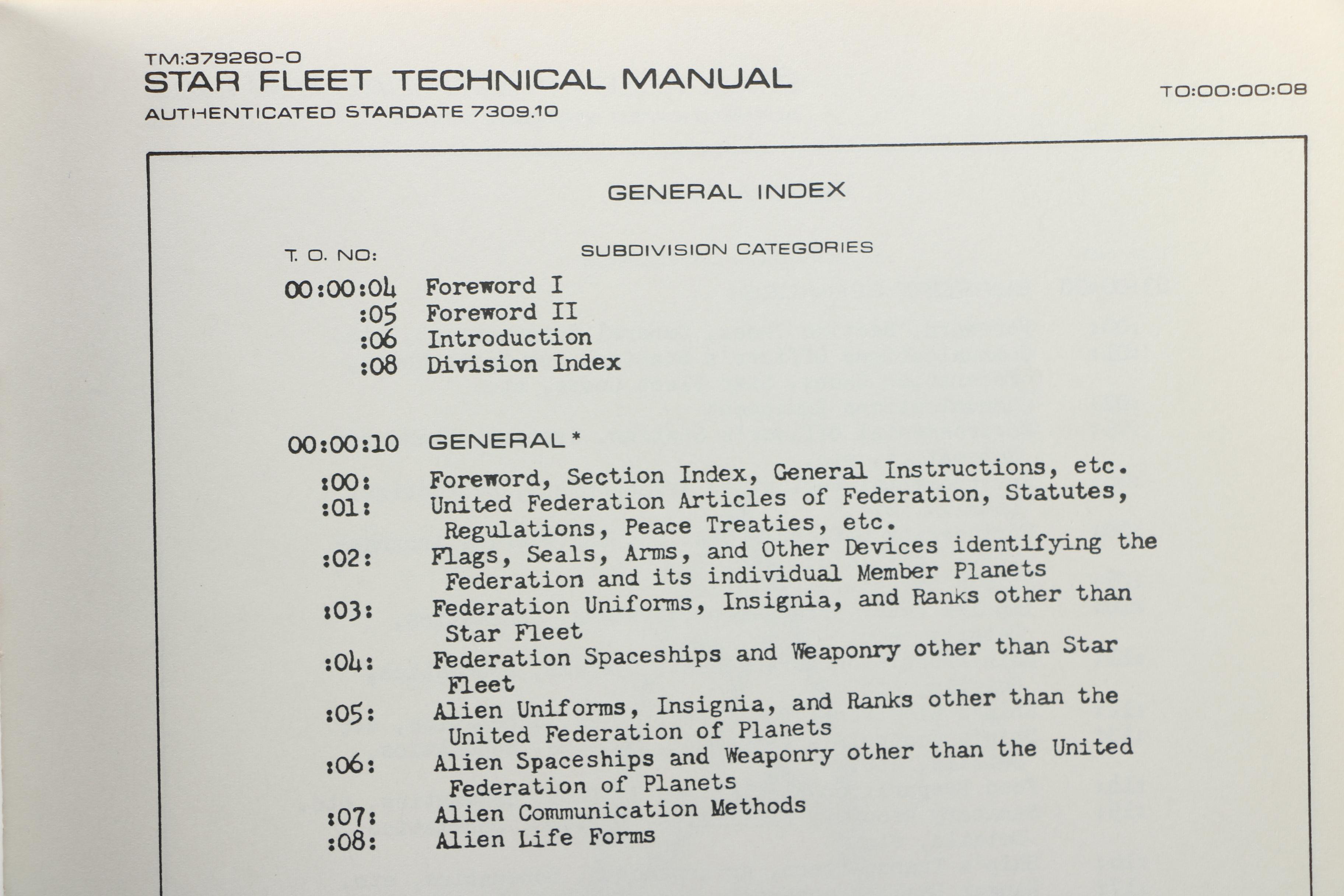 1975 Star Trek "Star Fleet Technical Manual"