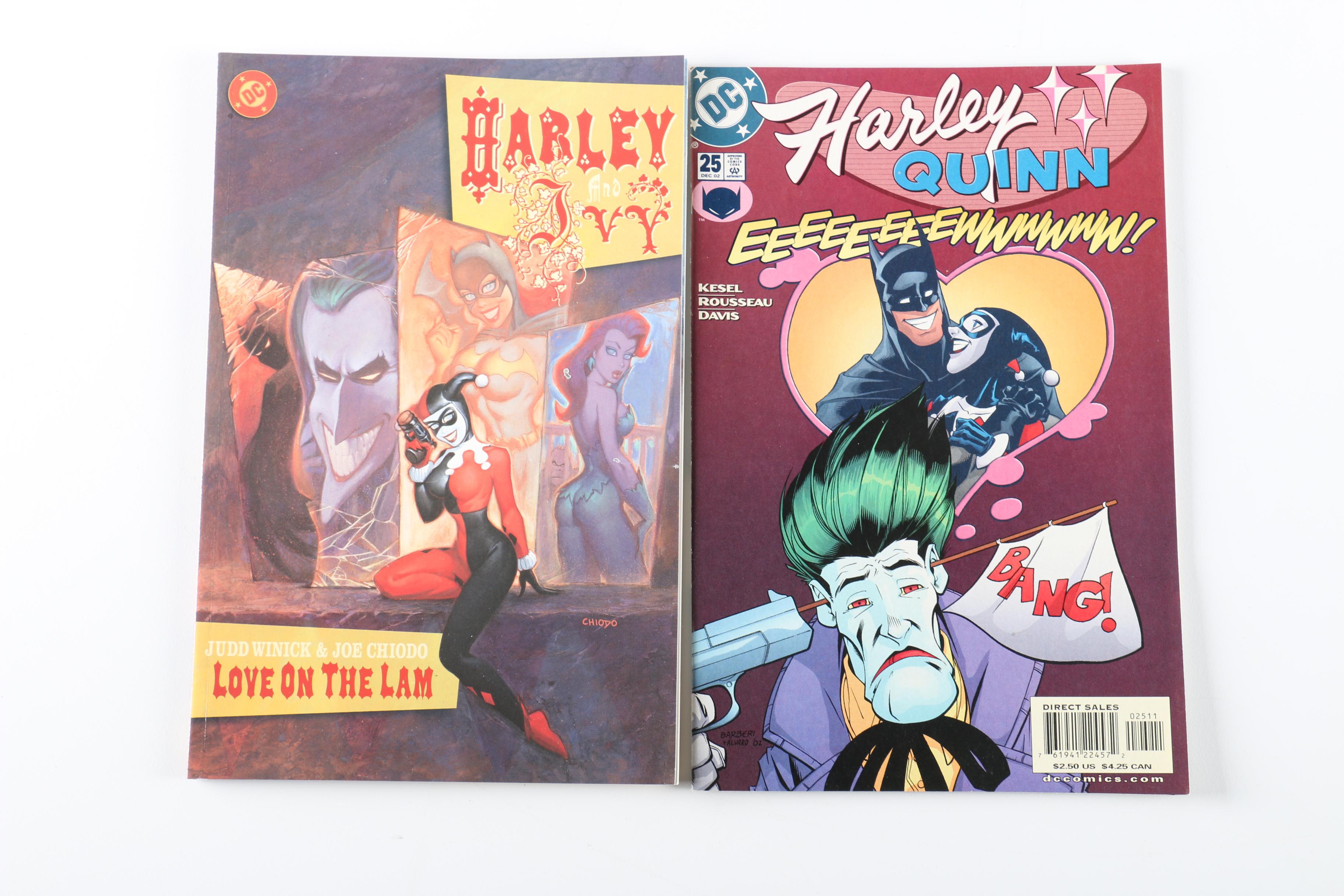 Modern Age "Harley Quinn" and "Gothic Girls" Comics and "Harley and Ivy Love on the Lam" Graphic Novel