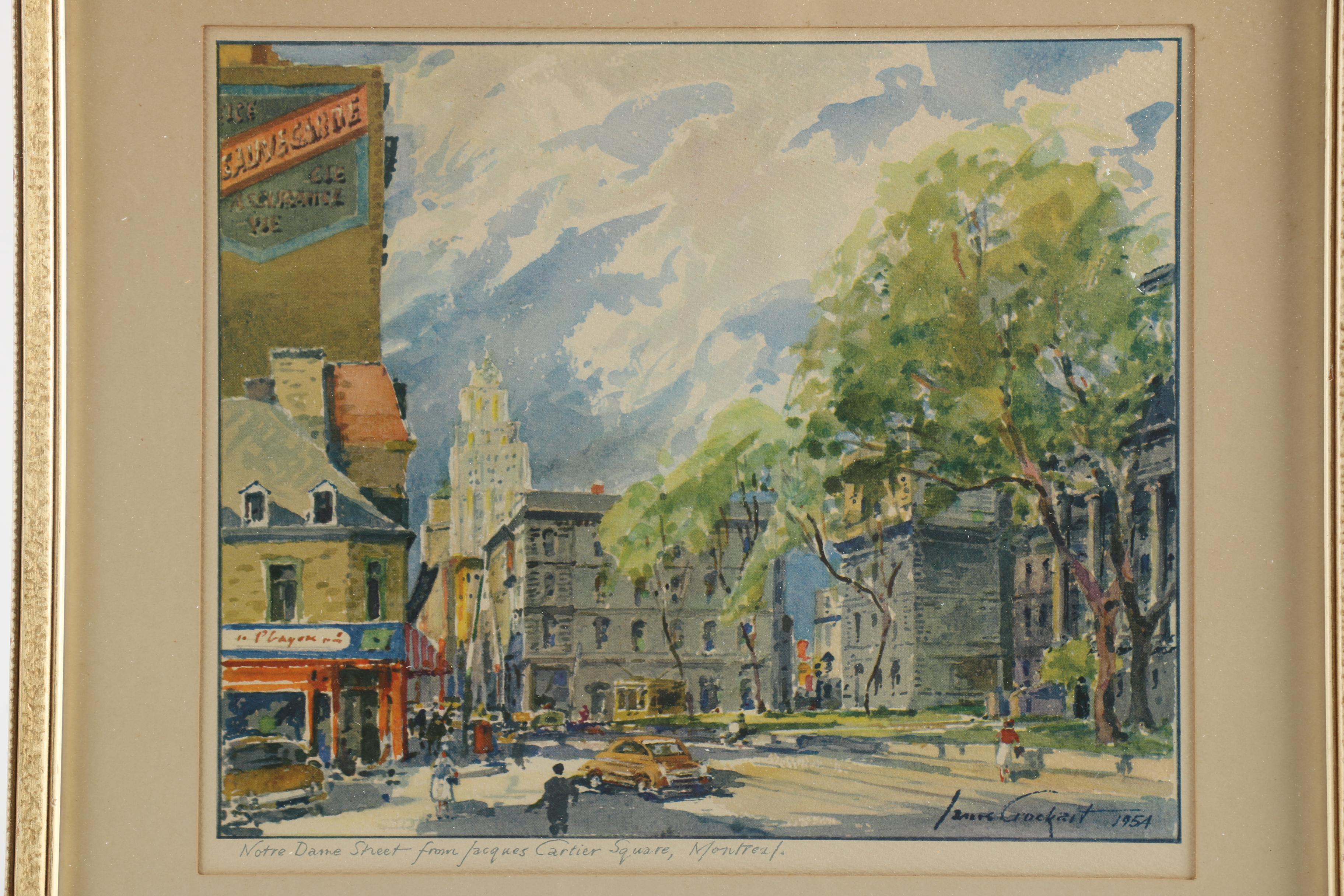 After James Crockart Offset Lithograph of Notre Dame Street