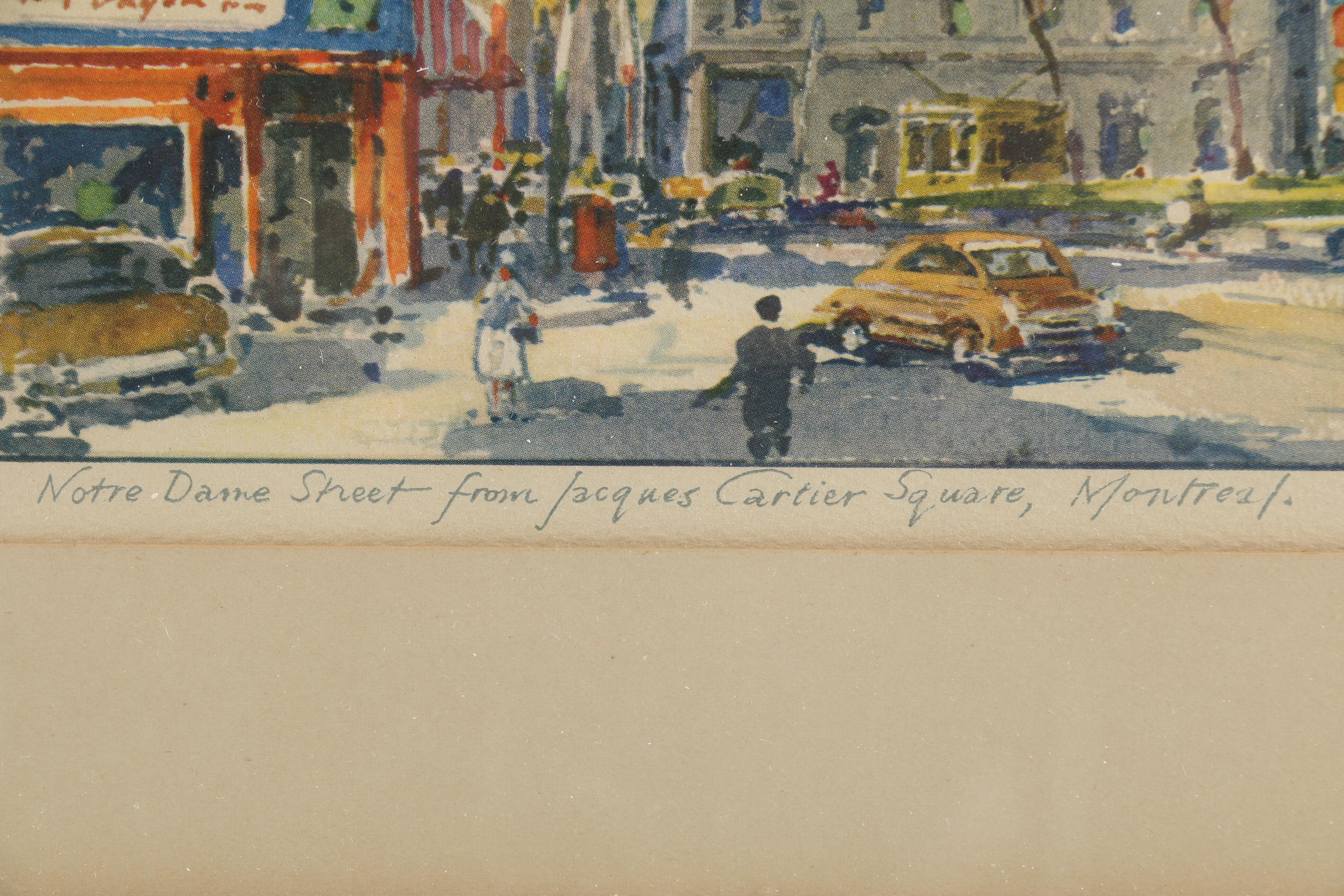 After James Crockart Offset Lithograph of Notre Dame Street