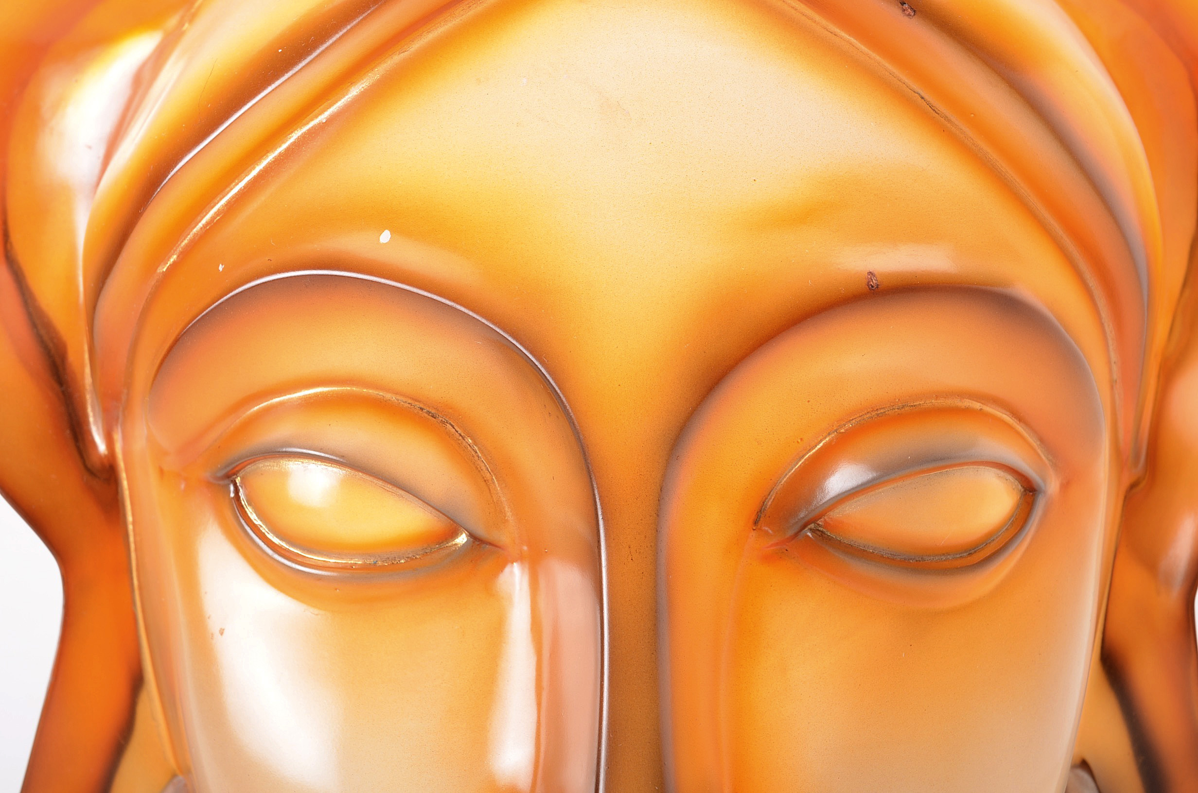 Illuminated Female Face Sculpture