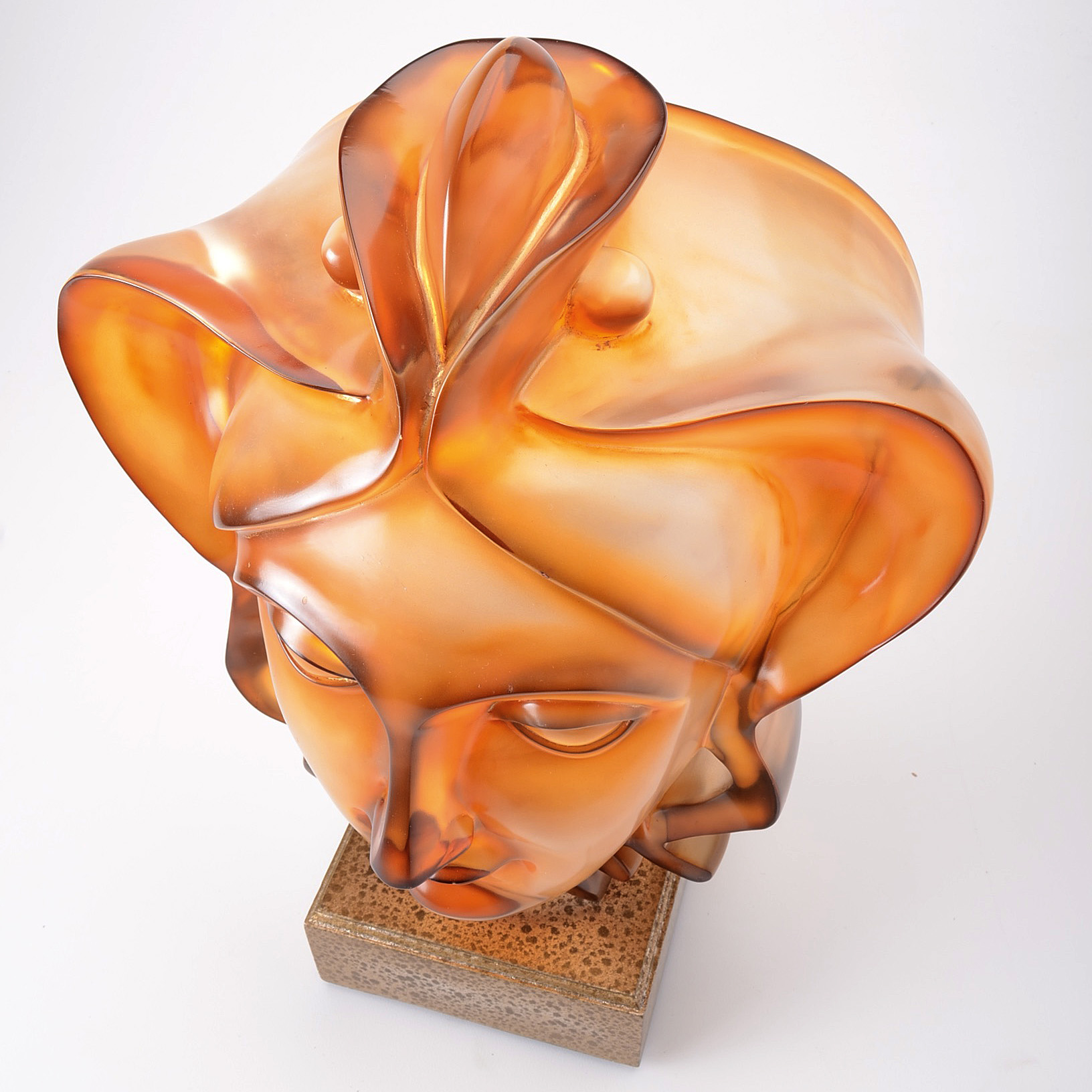 Illuminated Female Face Sculpture