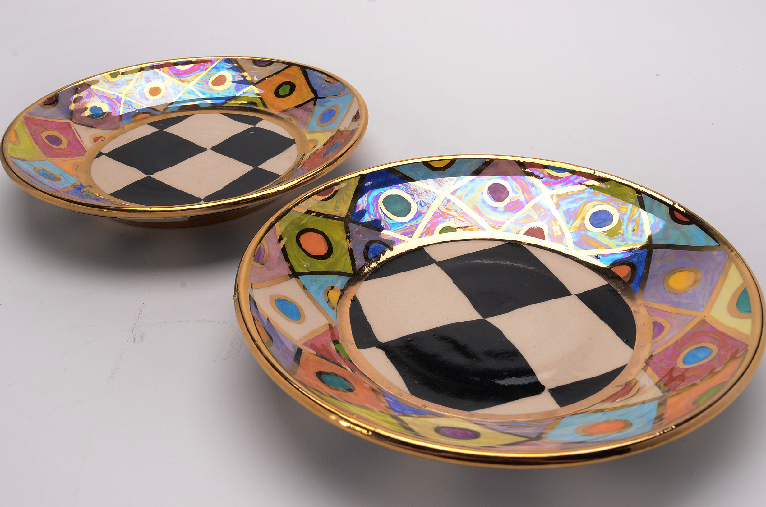 Two Mary Rose Young Signed Pottery Plates