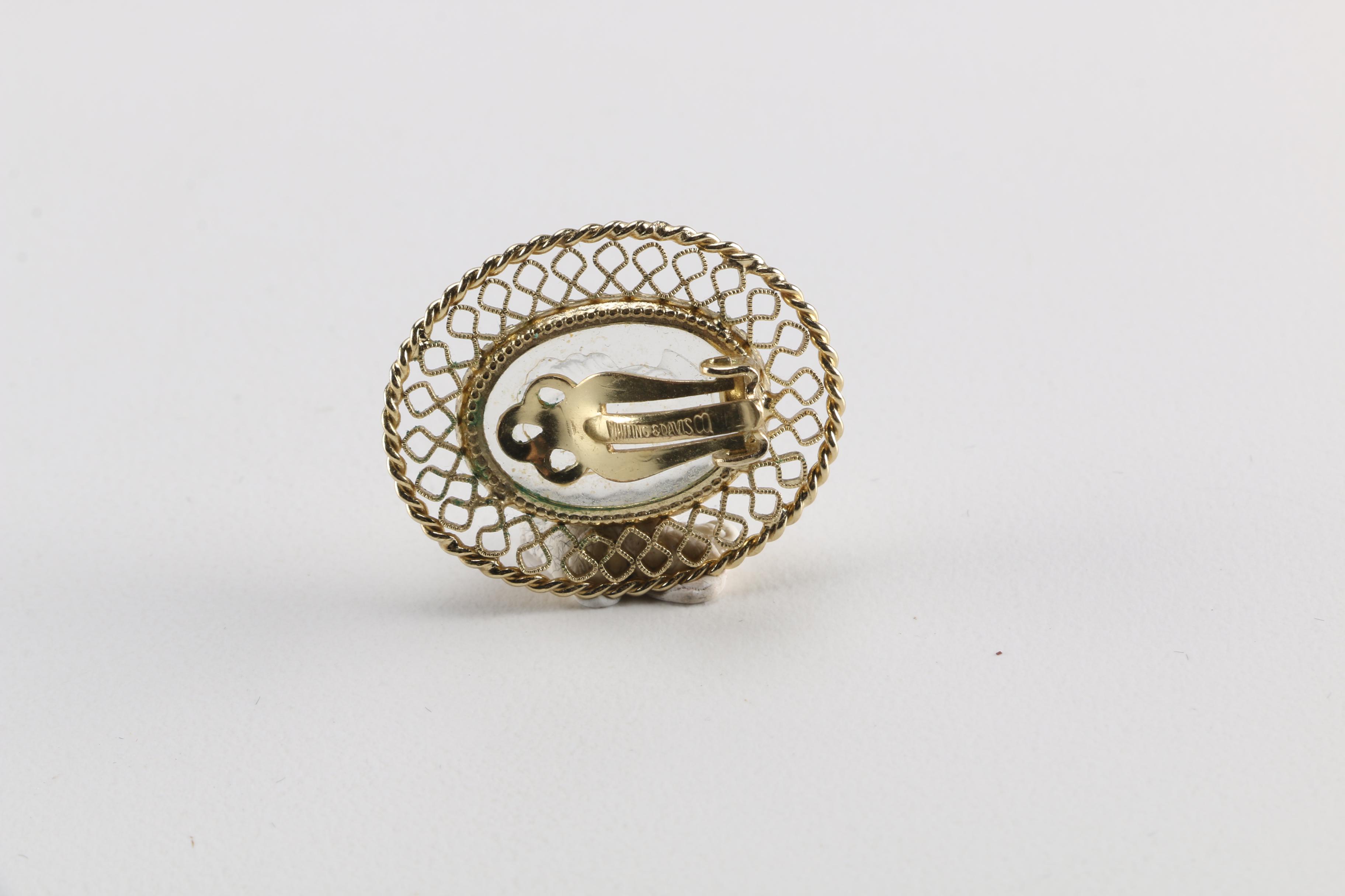Whiting and Davis Cameo Glass Costume Jewelry