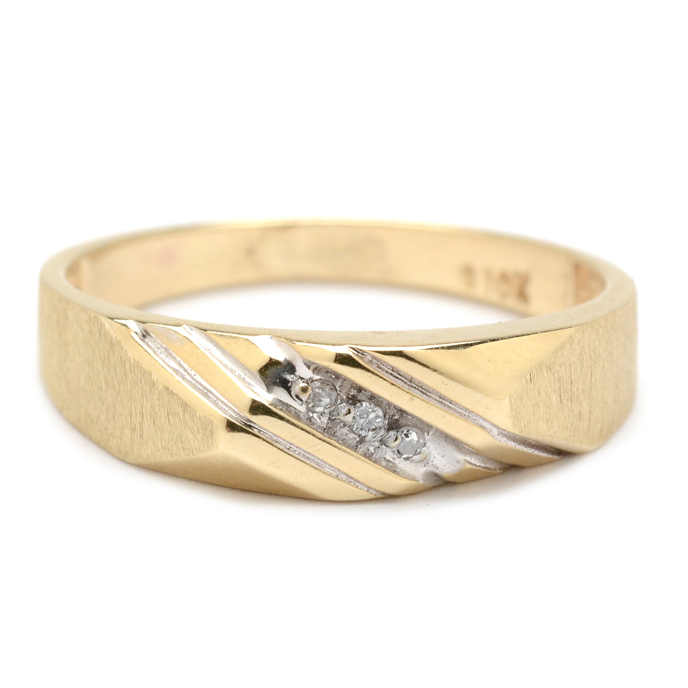 10K Yellow Gold Diamond Wedding Ring Set