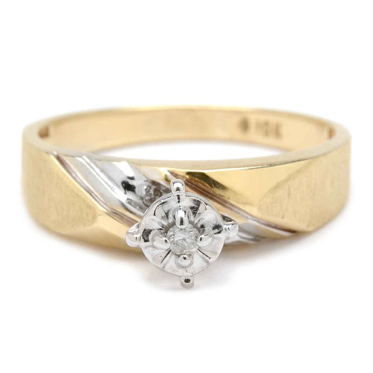 10K Yellow Gold Diamond Wedding Ring Set