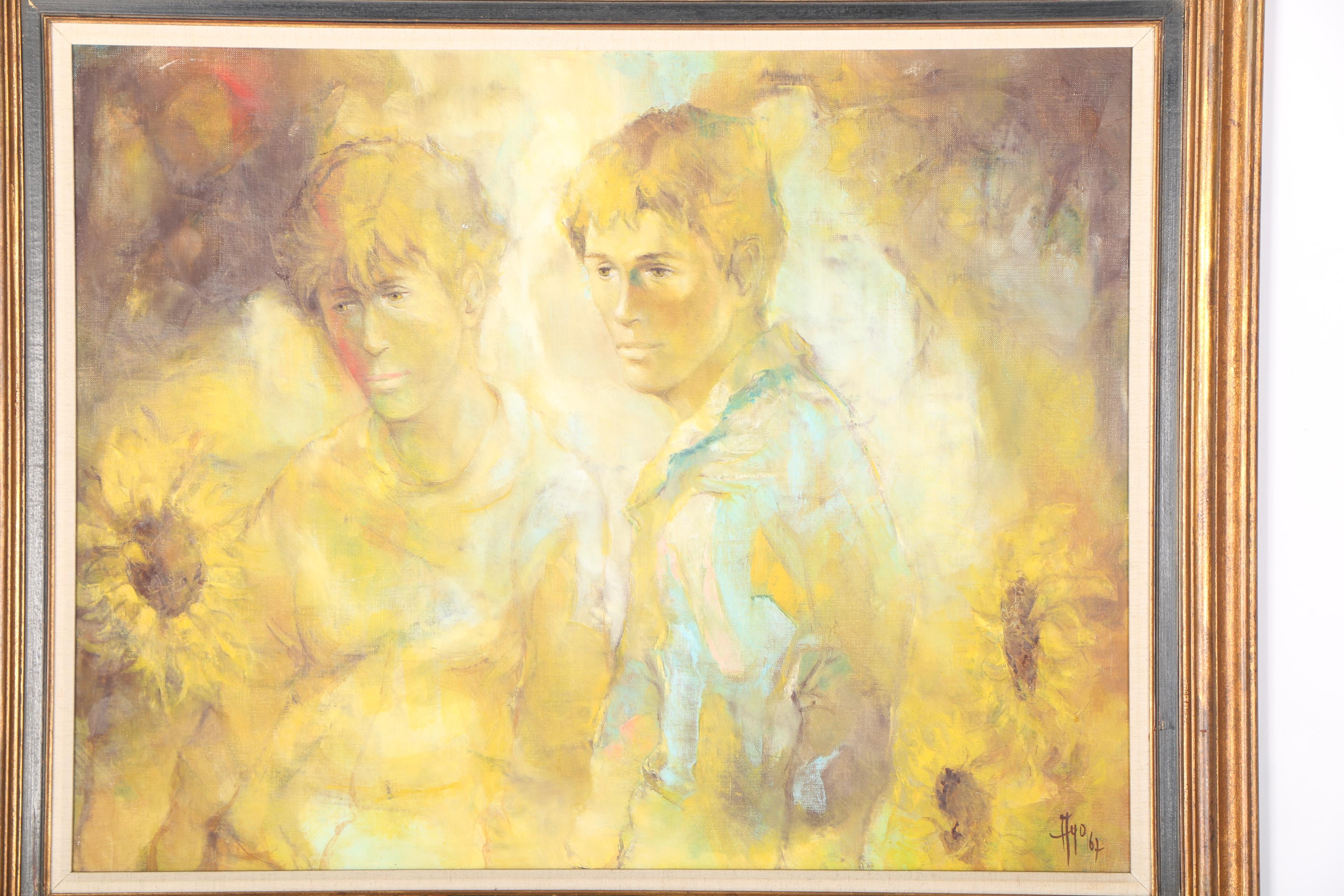 1967 Robert Aillaud Ayo Oil on Canvas