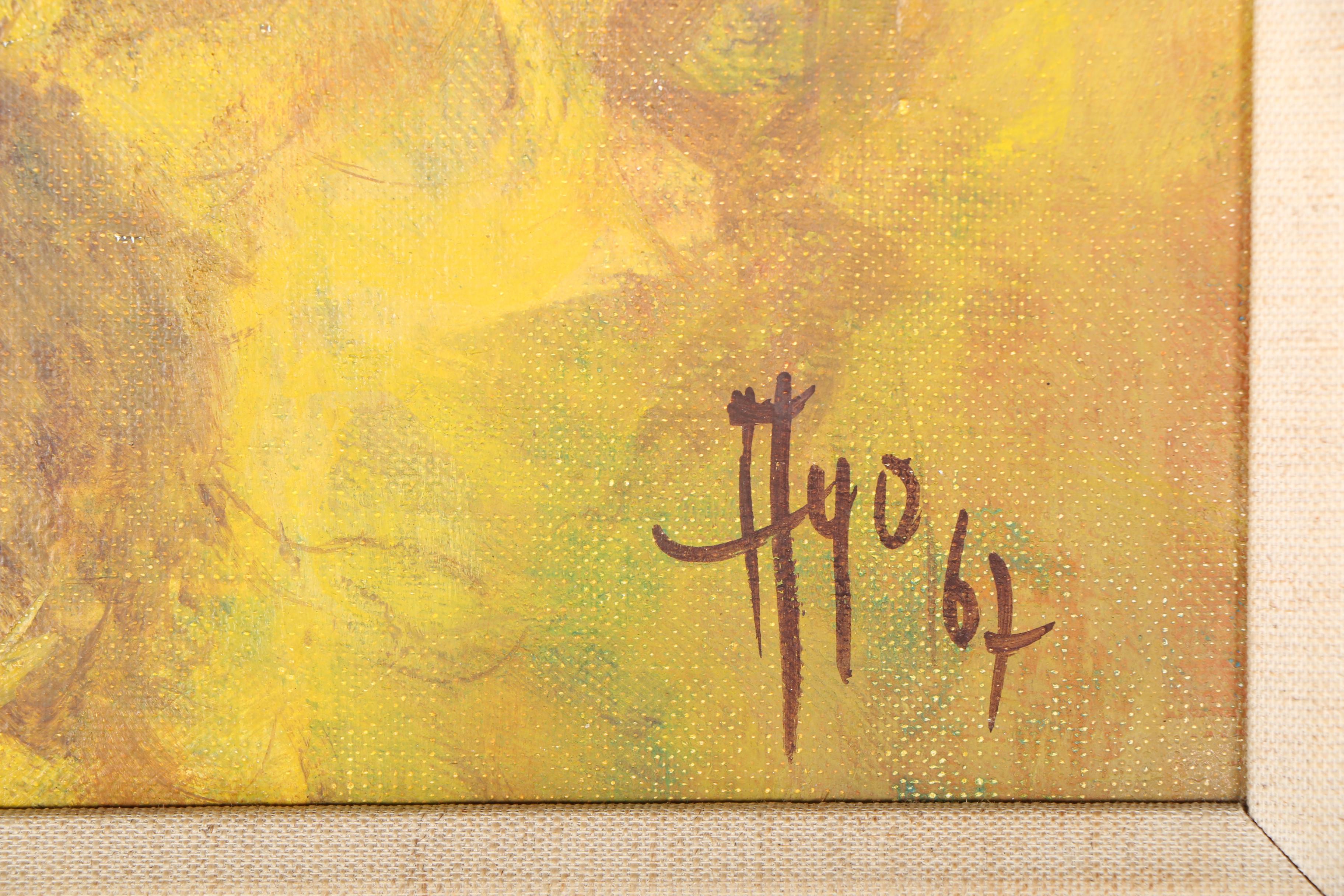 1967 Robert Aillaud Ayo Oil on Canvas