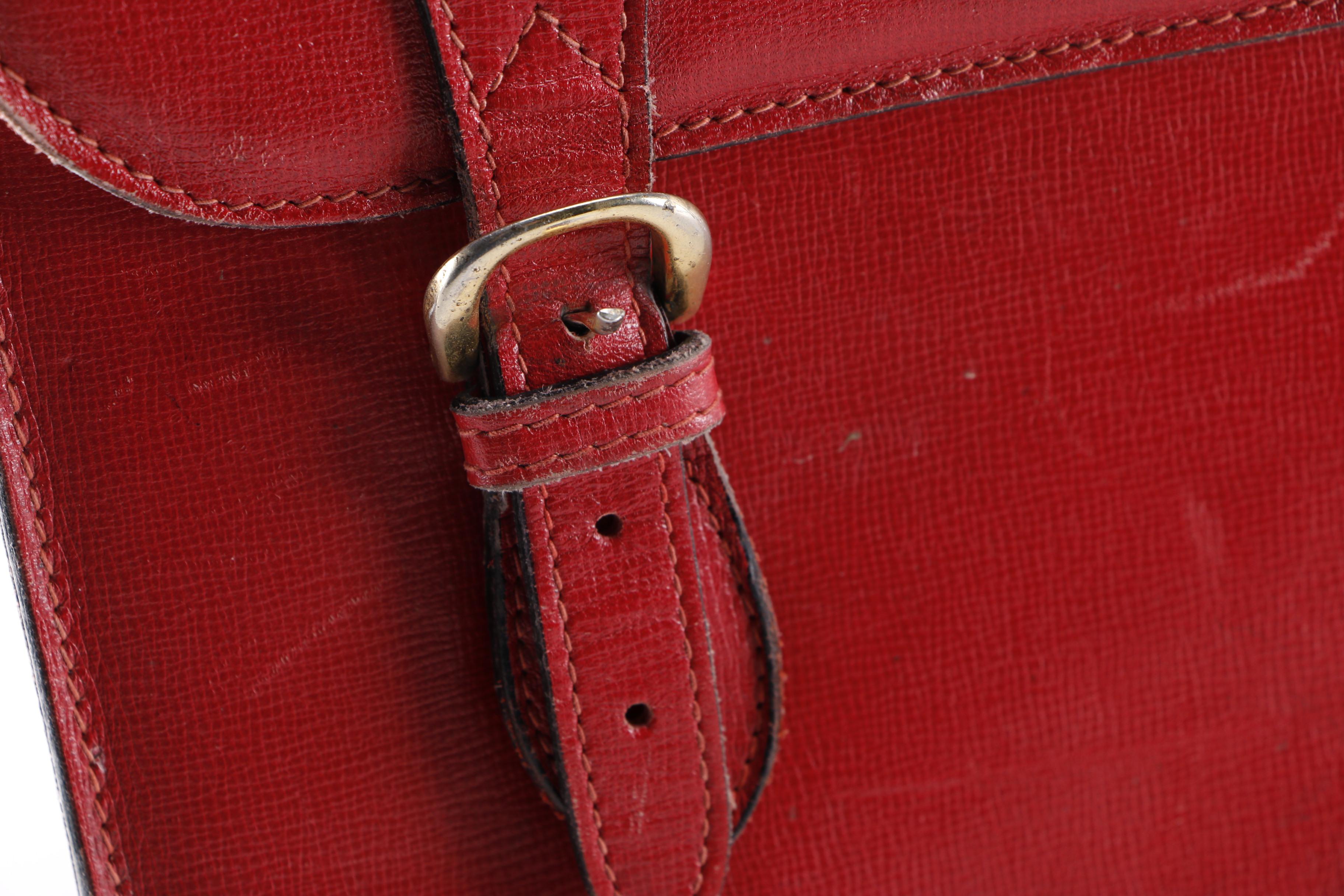 Mark Cross Red Leather Briefcase