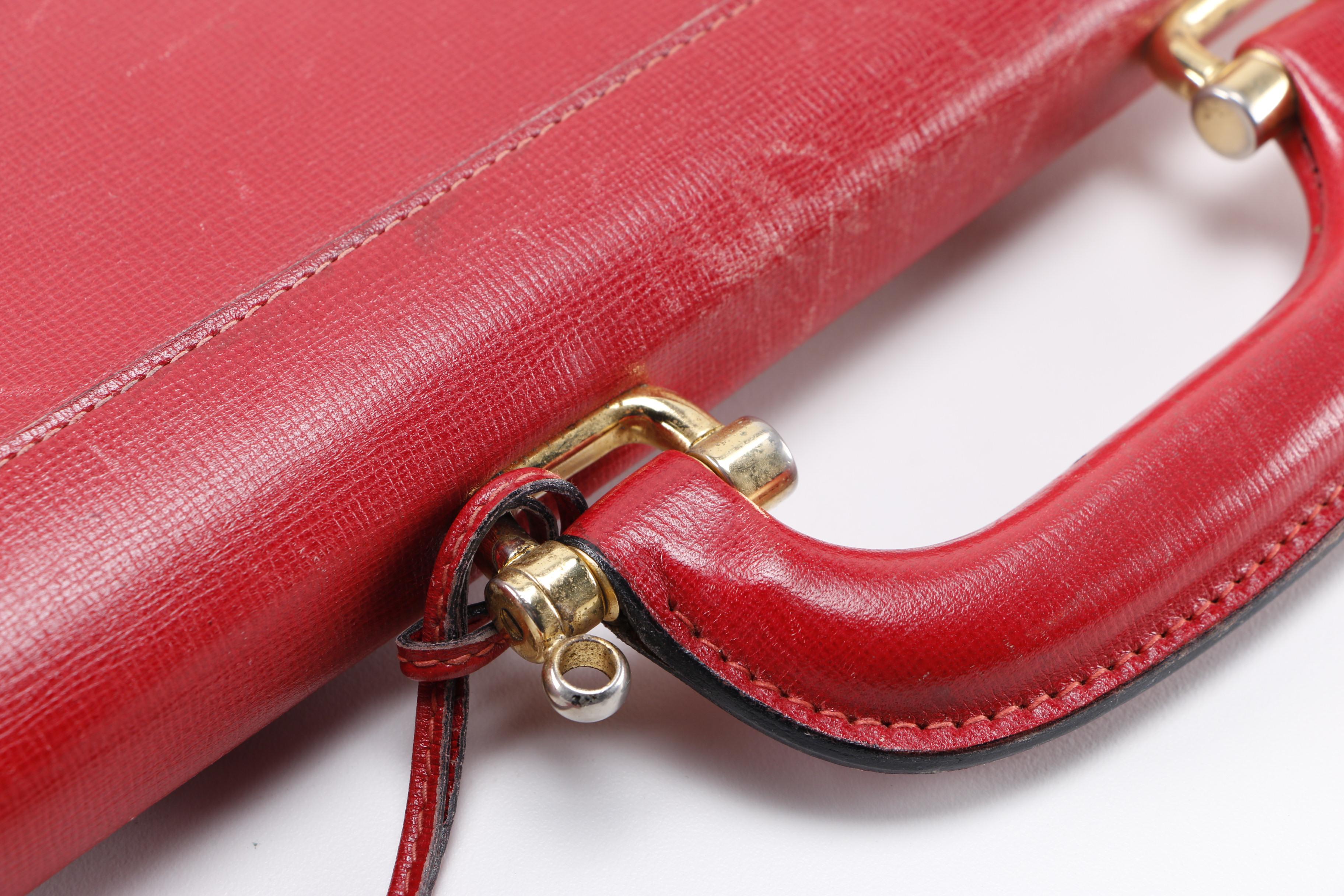 Mark Cross Red Leather Briefcase