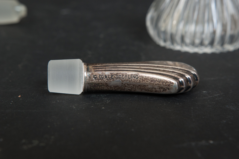 Perfume Holder with Towle Sterling and Glass Stopper