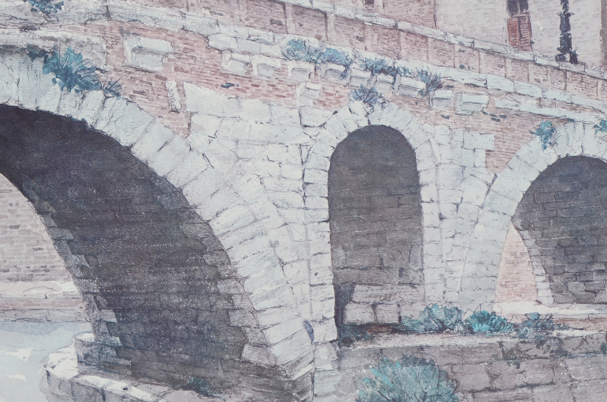 Henry Gilbert Foote Offset Lithograph "Il Ponte Fabricio...Roma"