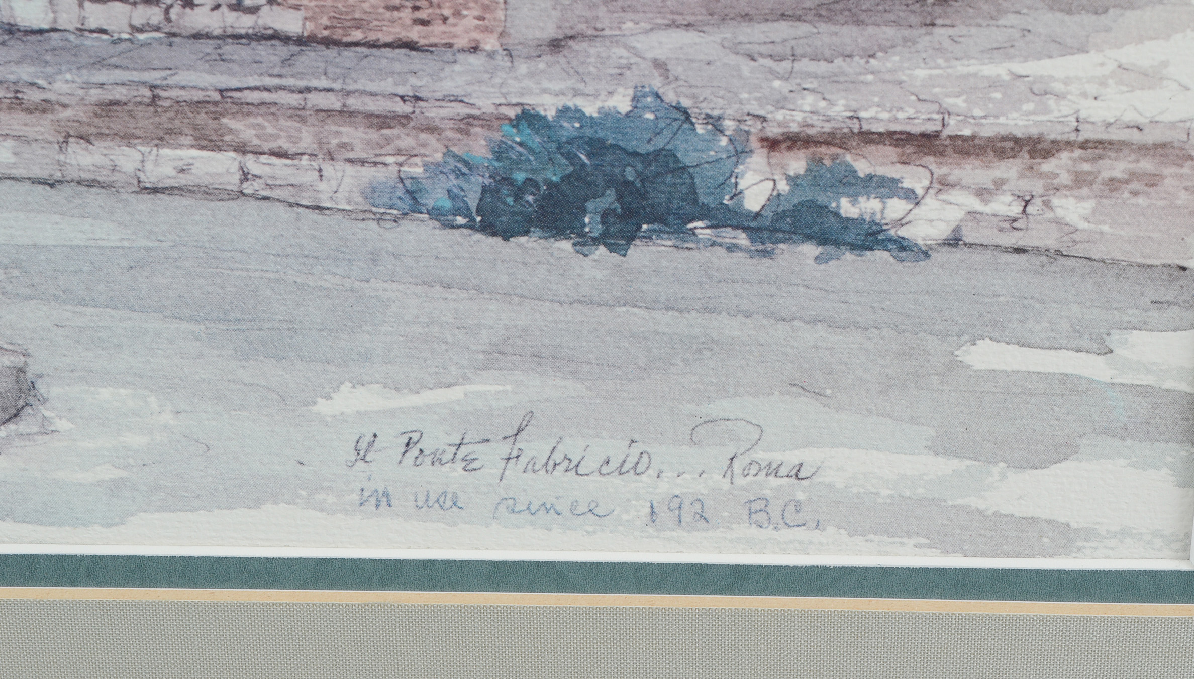 Henry Gilbert Foote Offset Lithograph "Il Ponte Fabricio...Roma"