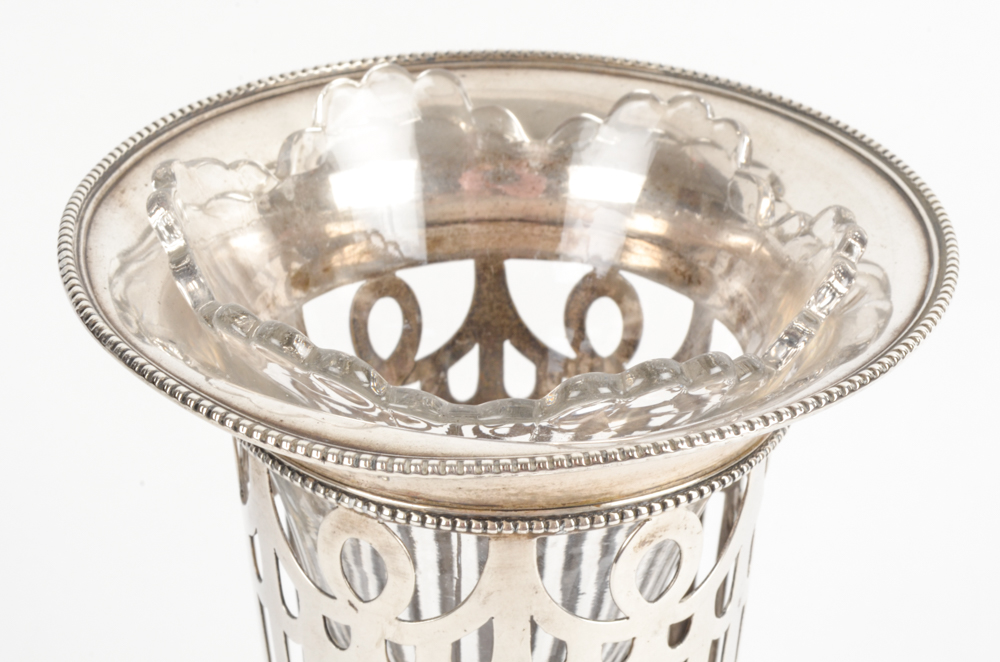 J.E. Caldwell Reticulated Sterling Silver Bud Vase