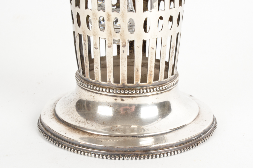 J.E. Caldwell Reticulated Sterling Silver Bud Vase