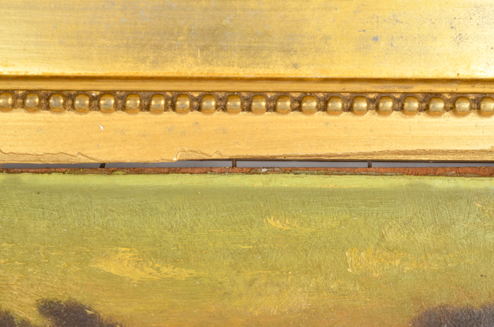 Antique Landscape Oil Painting on Panel