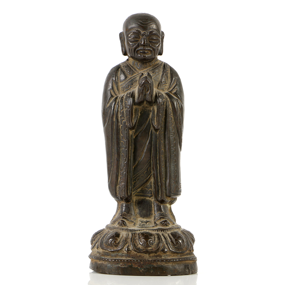 Chinese 19th Century Bronze Monk Figure
