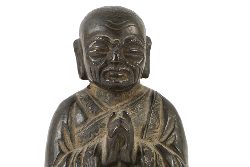 Chinese 19th Century Bronze Monk Figure