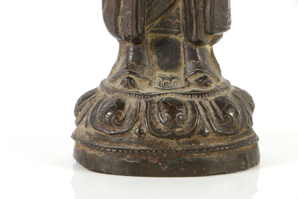 Chinese 19th Century Bronze Monk Figure