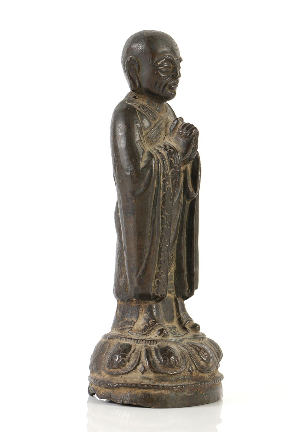 Chinese 19th Century Bronze Monk Figure