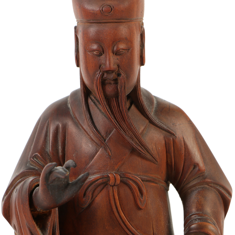 Fine Chinese Rosewood Carving of a Scholar-Official