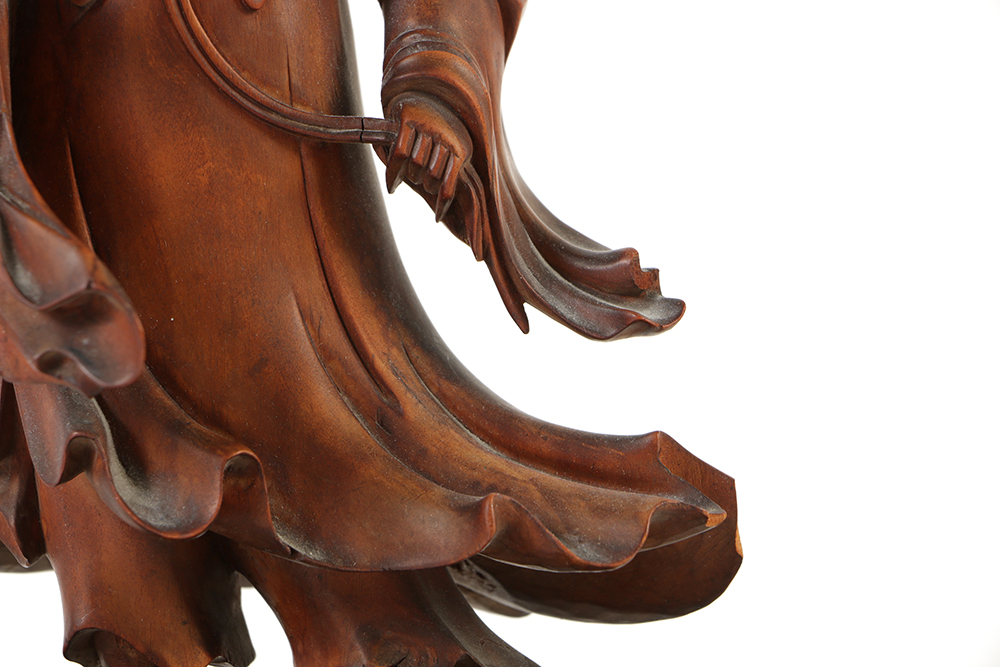 Fine Chinese Rosewood Carving of a Scholar-Official